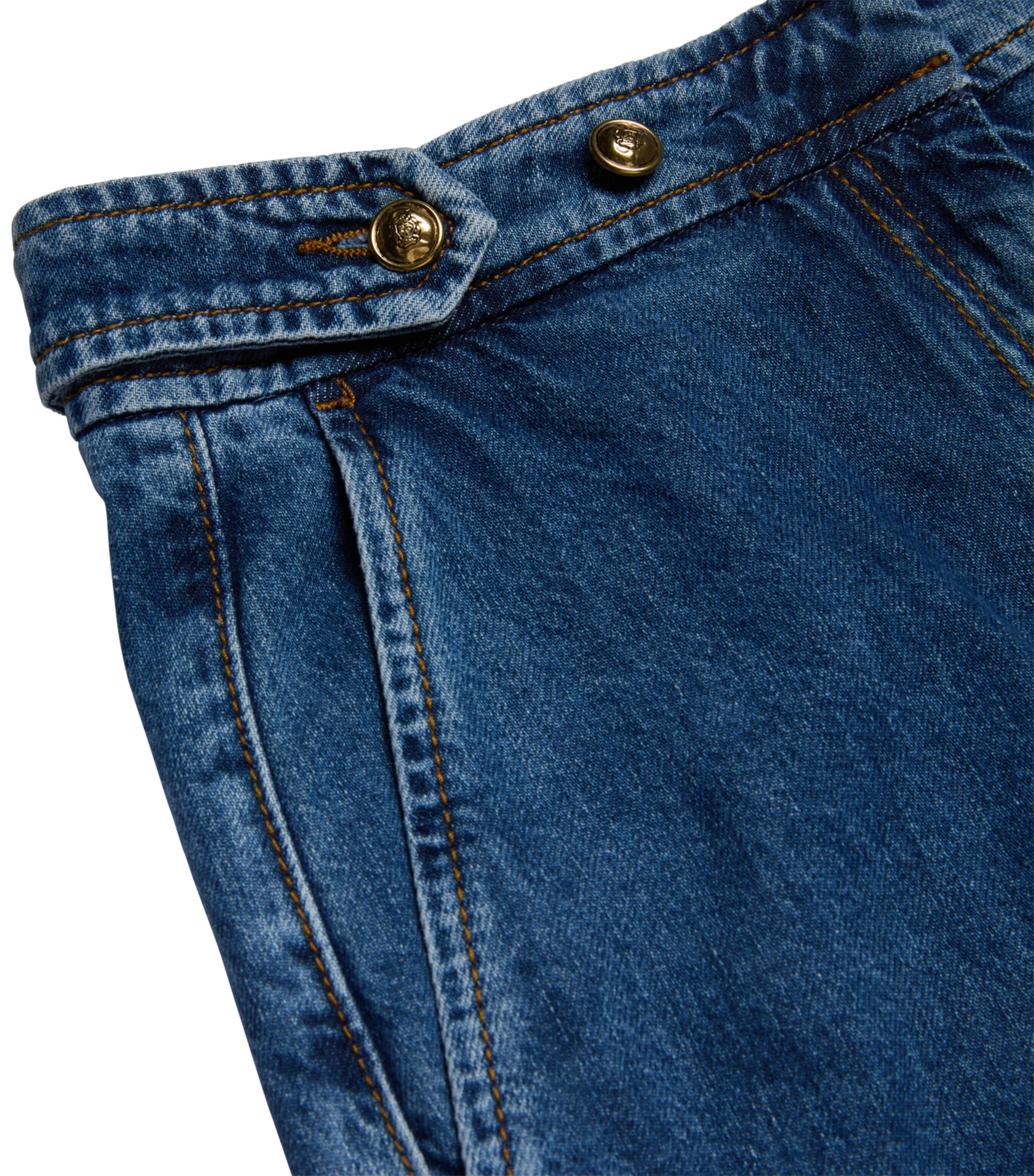 Button-Waist Wide-Leg Jeans BLUE JEAN Image 5