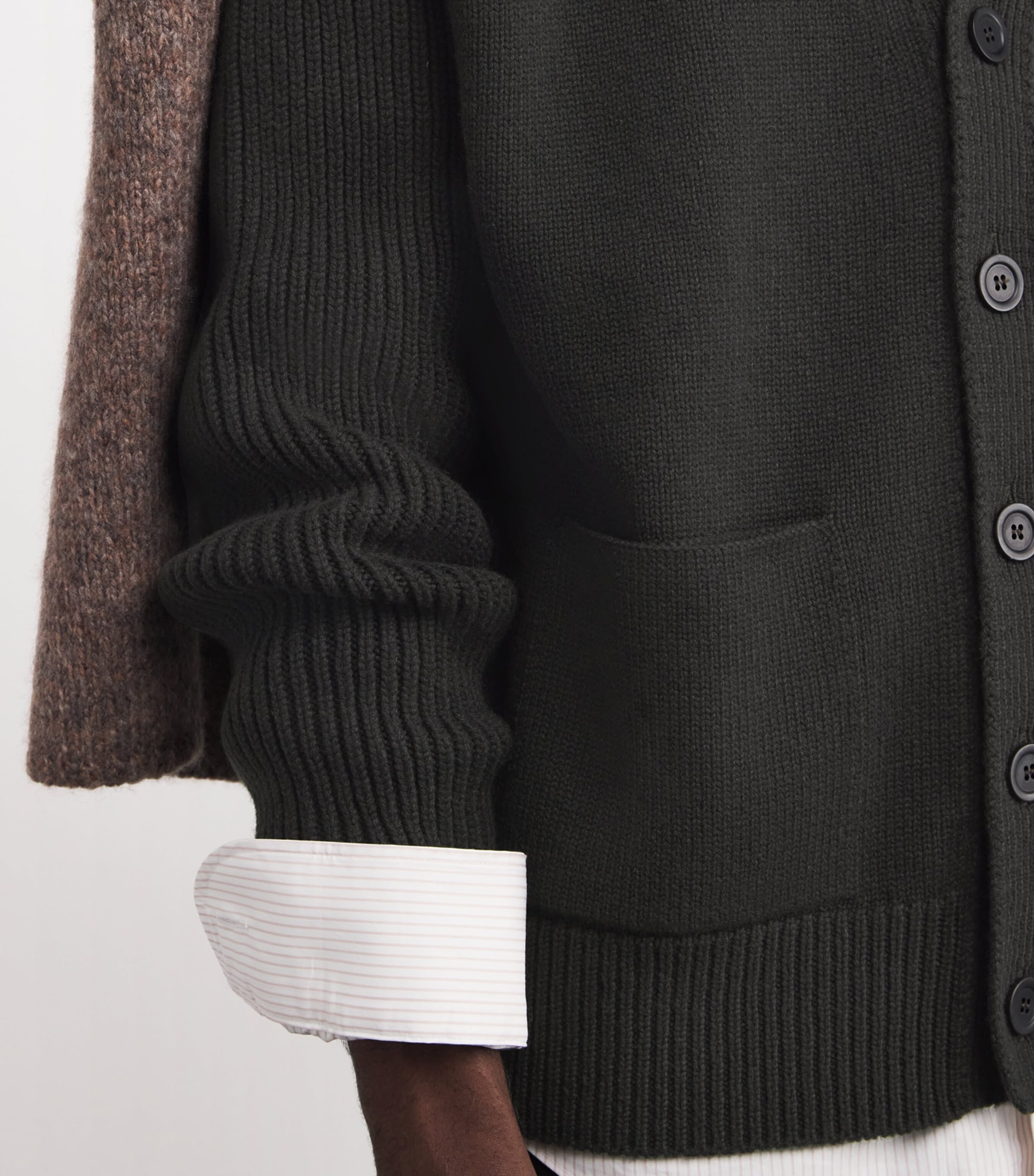 Cashmere Ribbed Cardigan SC7330 IRON Image 6