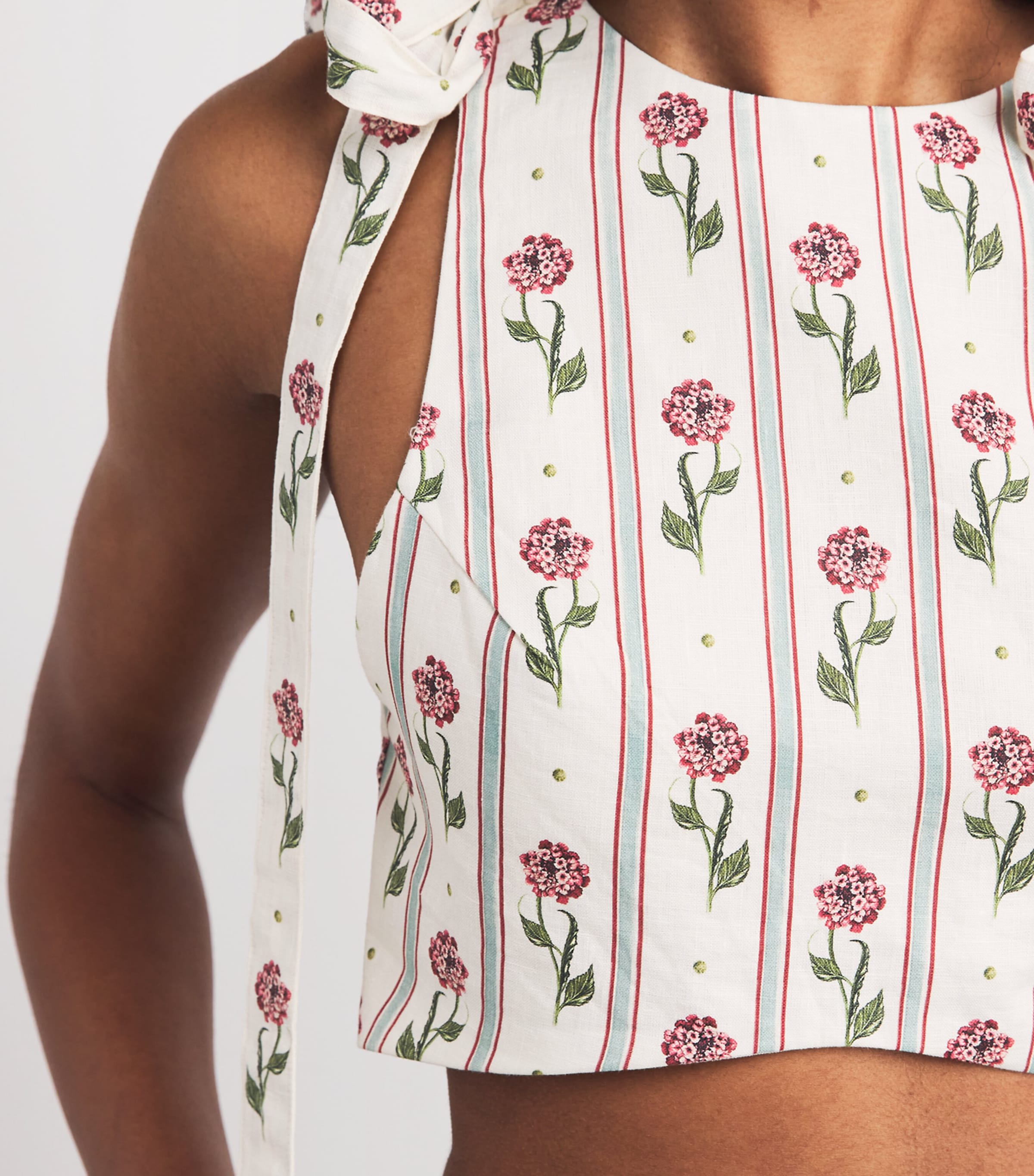 Linen Olmeco Crop Top MULTICOLOUR Image 6