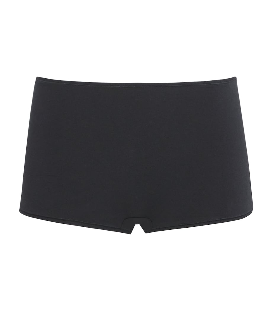 Skims Womens Everyday Cotton Boy Short Briefs Onyx Image 1