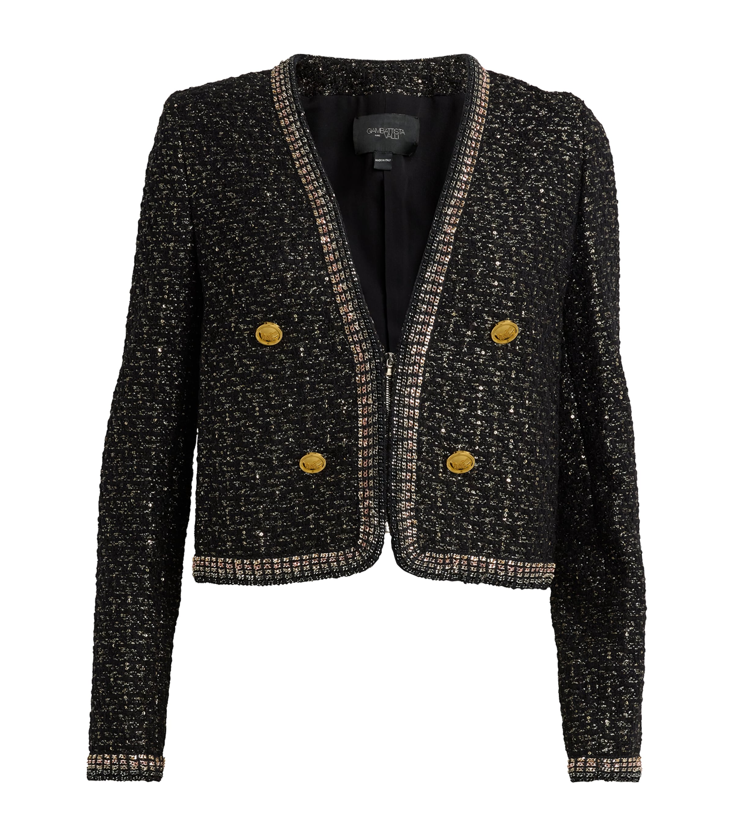 Giambattista Valli Bouclé Sequin-embellished Jacket