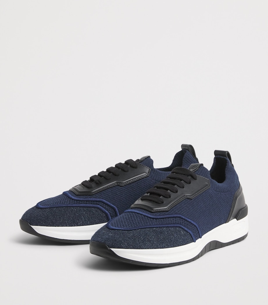 Brioni Linen-Cotton Knitted Sneakers Image 3