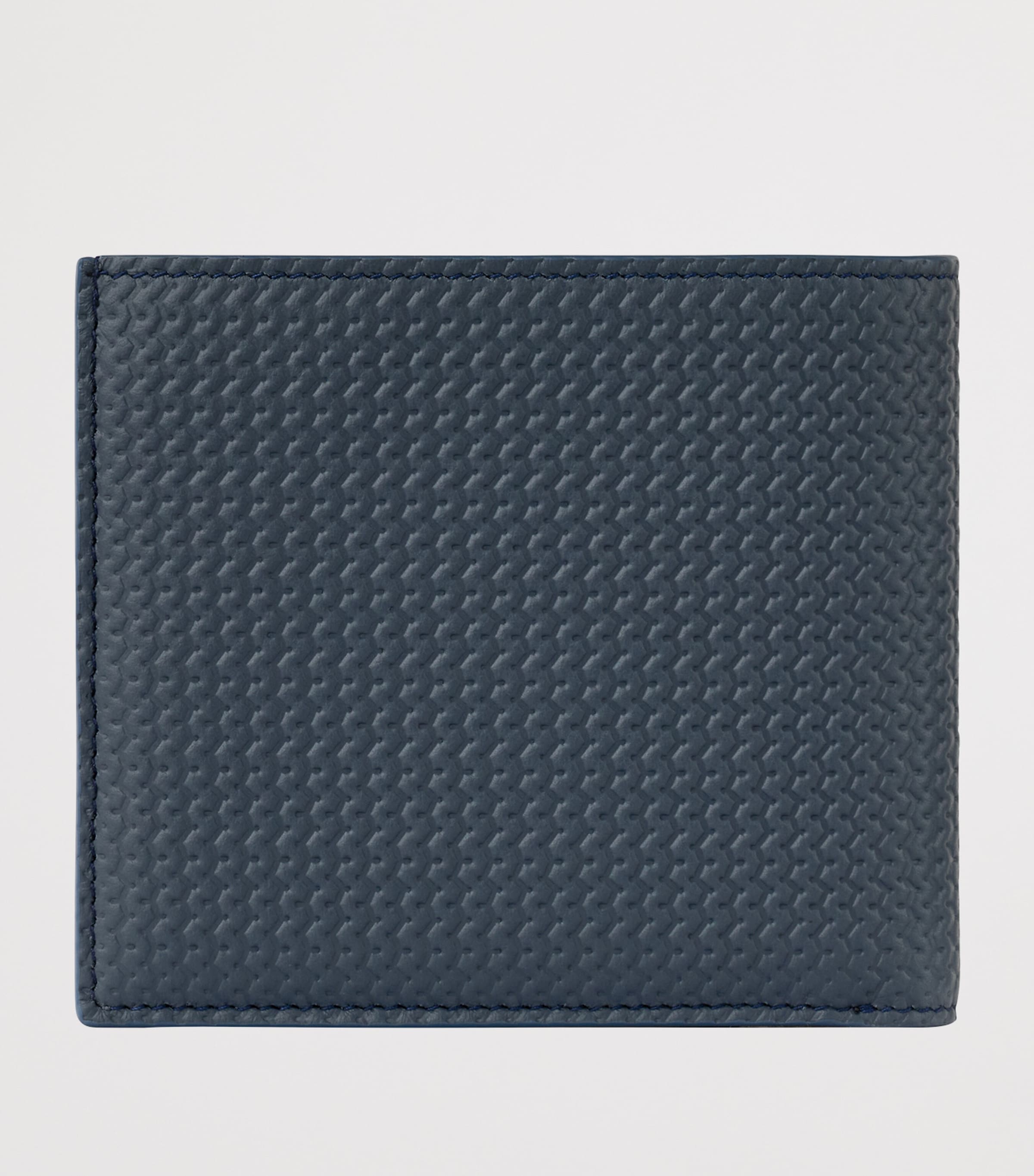 Small Leather Racing Bifold Wallet BLUE Image 4