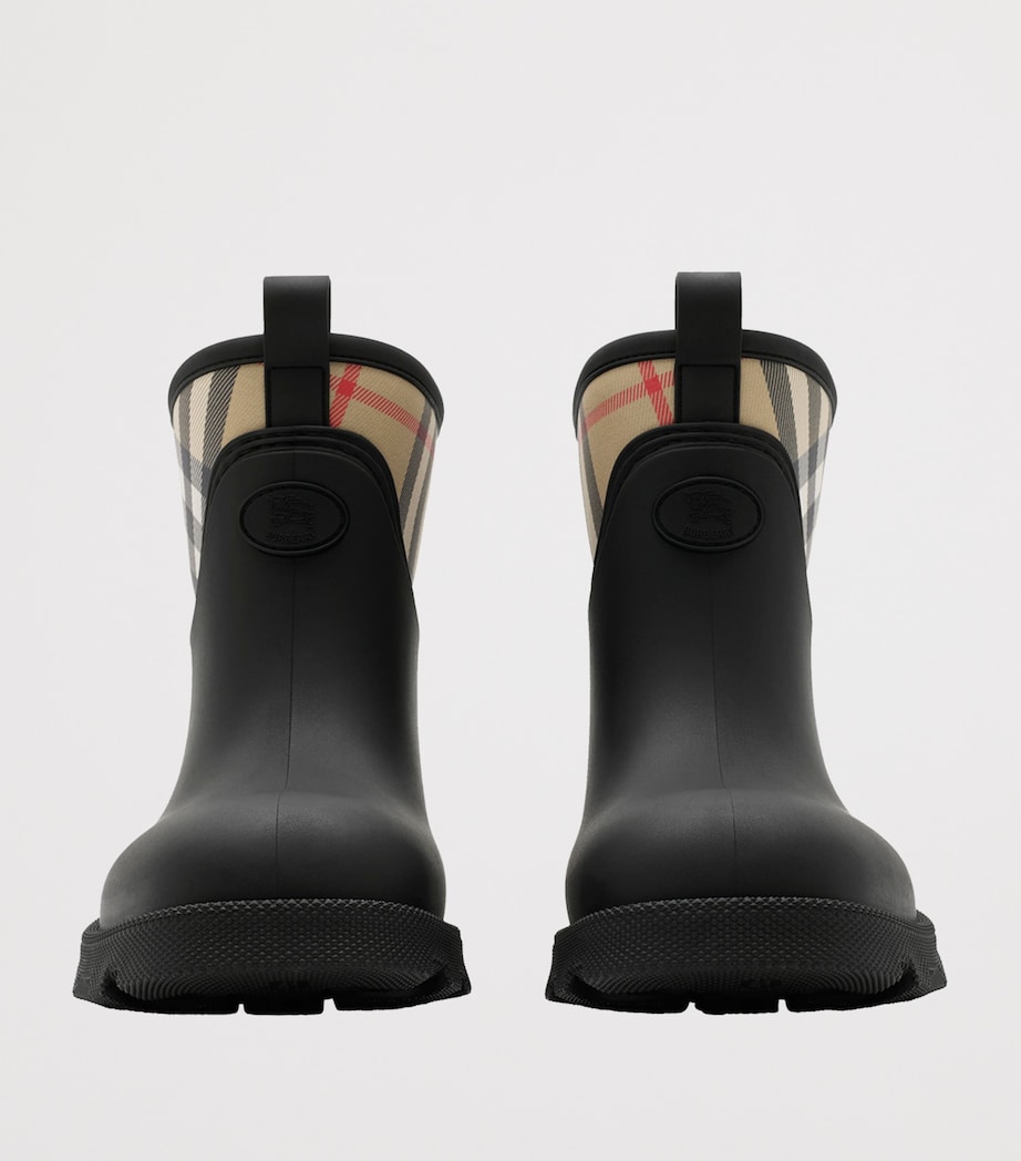 Rubber Nova Check Rain Boots BLACK Image 4