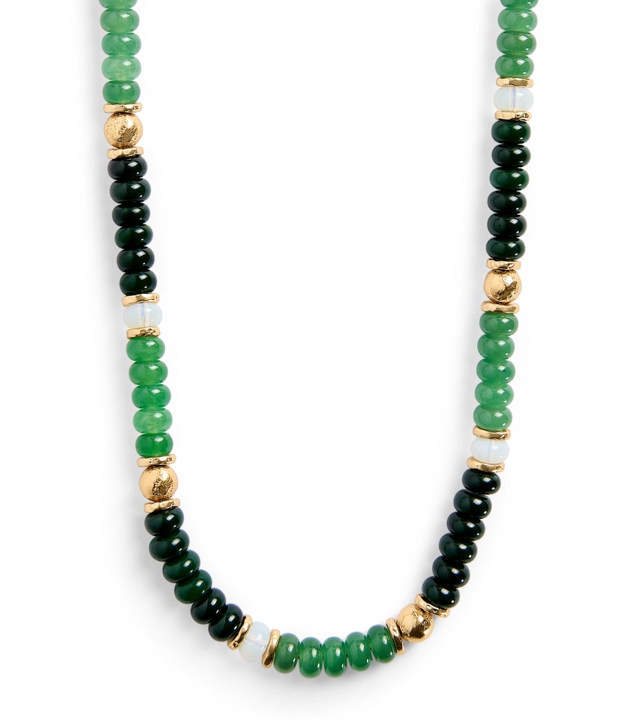 Malachite Beaded Mellow Stone Necklace ANTQE GLD/MLCHTEAGMA Image 1