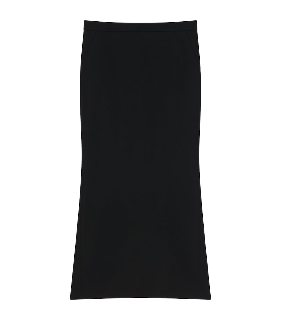 Low-Waist Midi Skirt BLACK Image 1