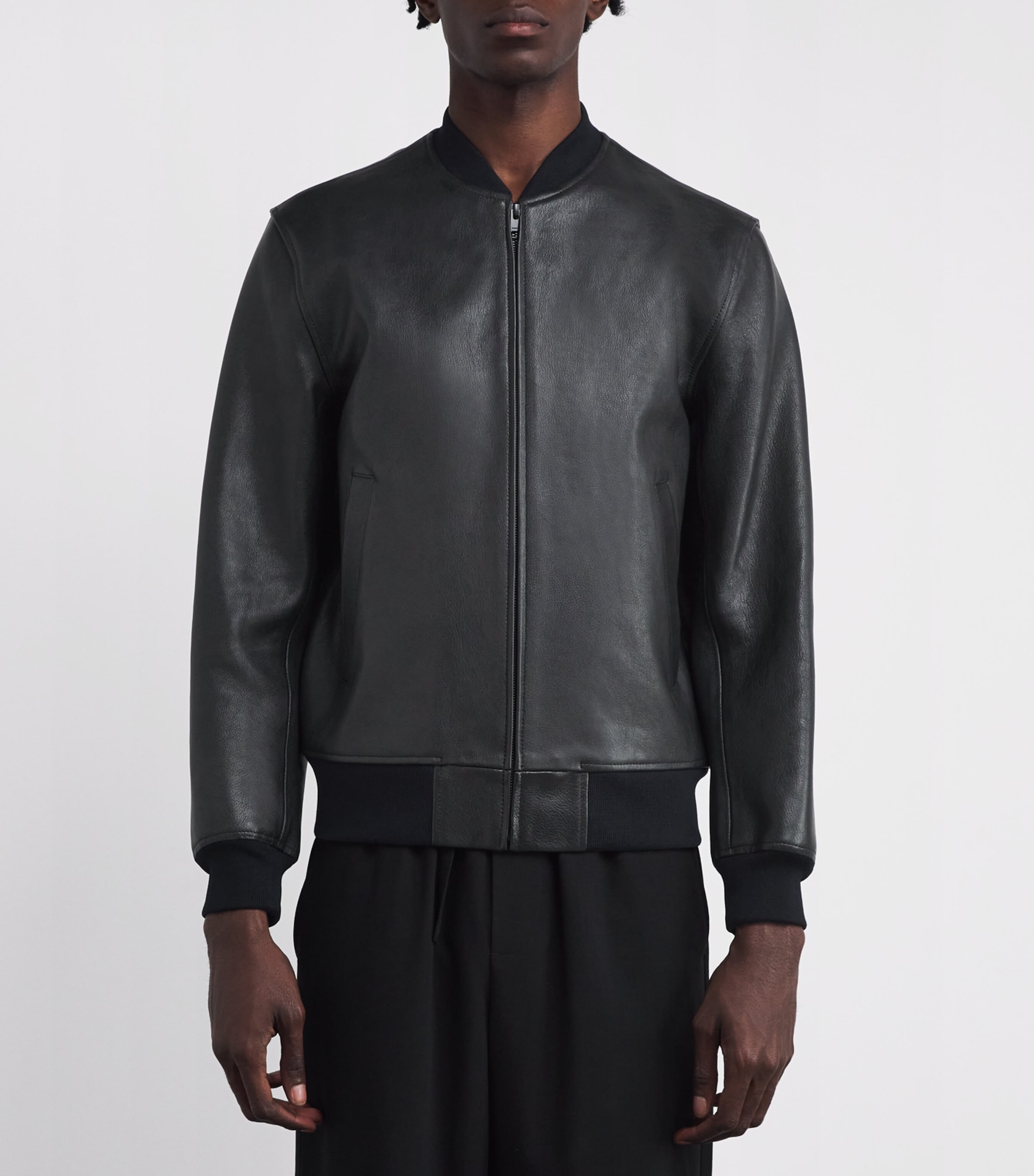 Sandro Paris Leather Bomber Jacket | Harrods US