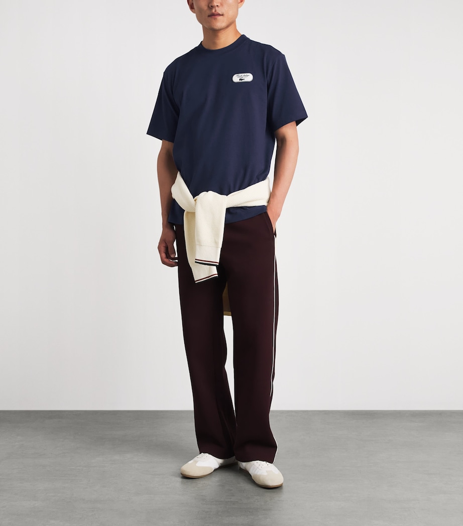 Lacoste Mens Ultra Dry Tennis Heritage Graphic T-Shirt Navy Blue Image 2