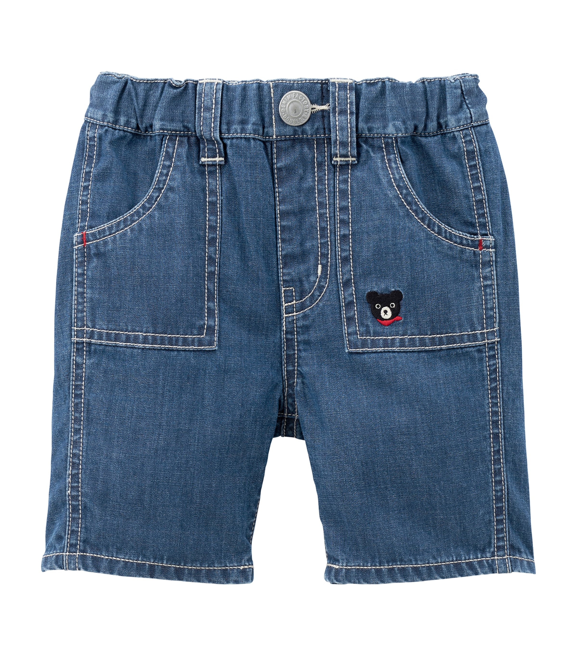 Miki House Kids' Appliquéd Shorts In Navy