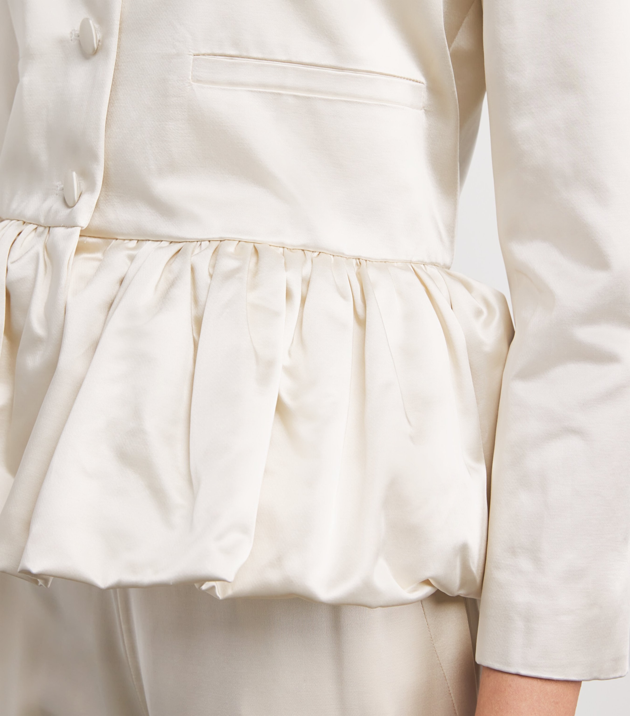 Liberowe Womens Satin Peplum Jacket Ivory Image 6