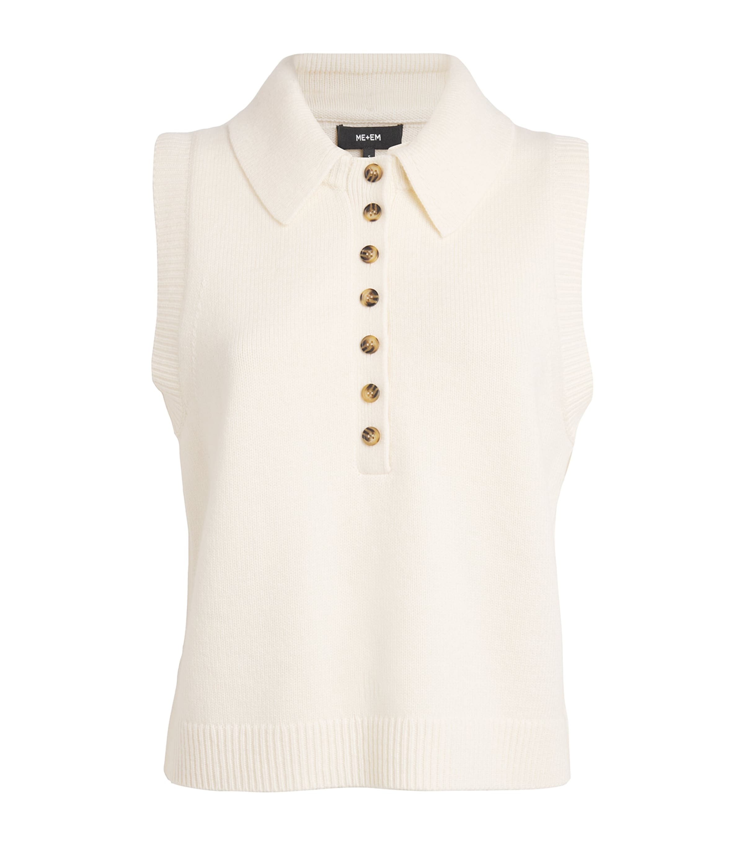 Shop Me+em Merino Wool-cashmere Sweater Vest In Neutral