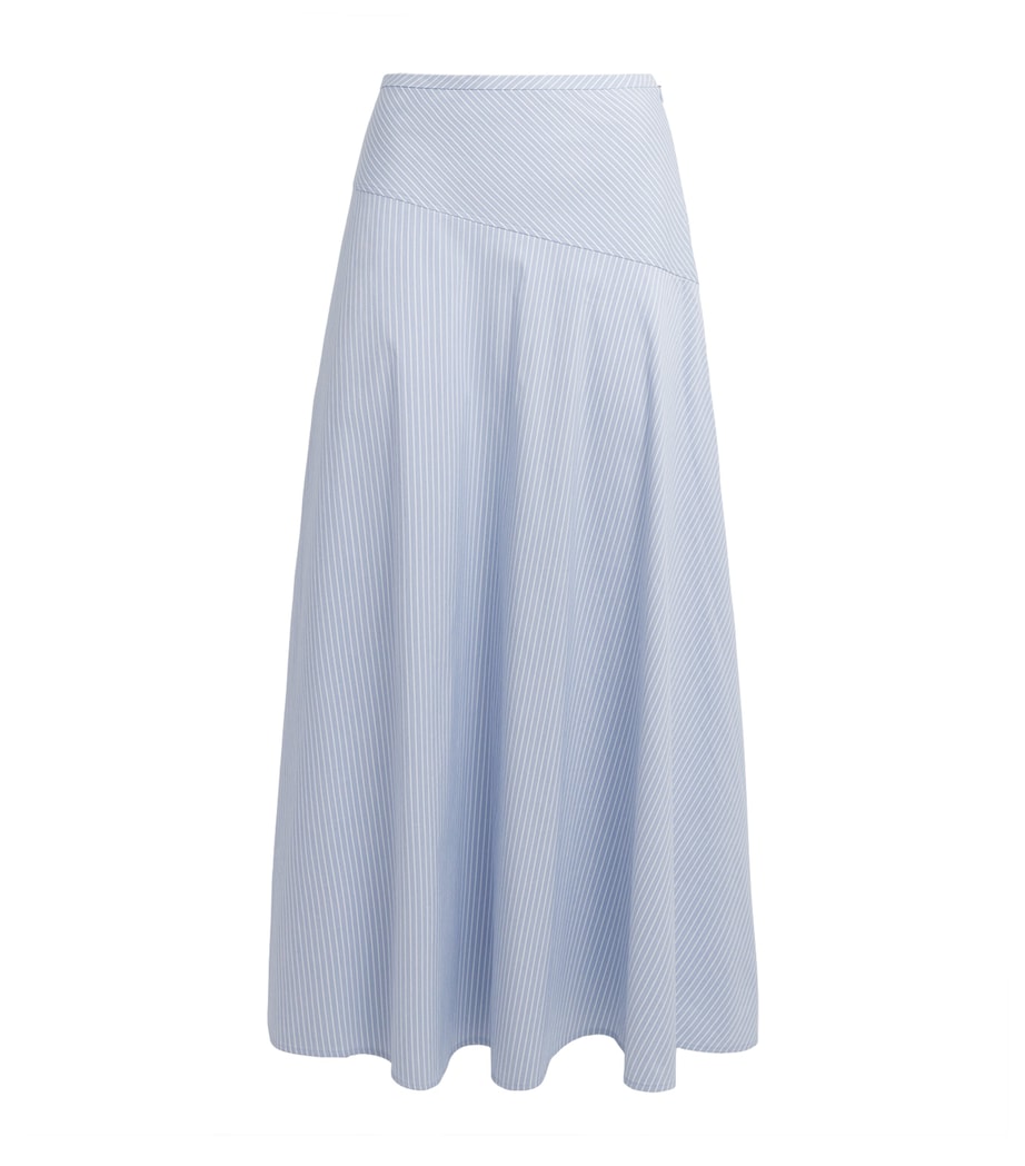 Theory Womens Stripe Midi Skirt Blue Multi Image 1