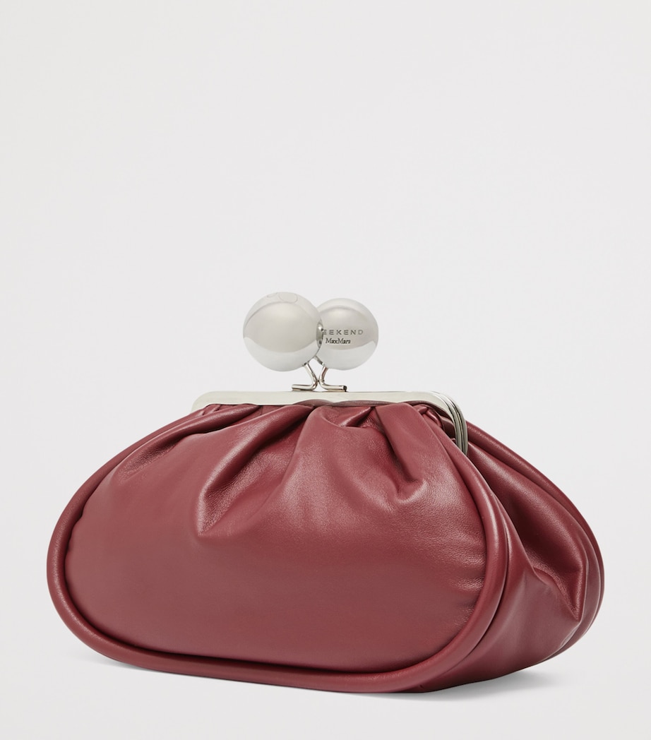 Weekend Max Mara Medium Leather Pasticcino Clutch Bag Ruby Image 3