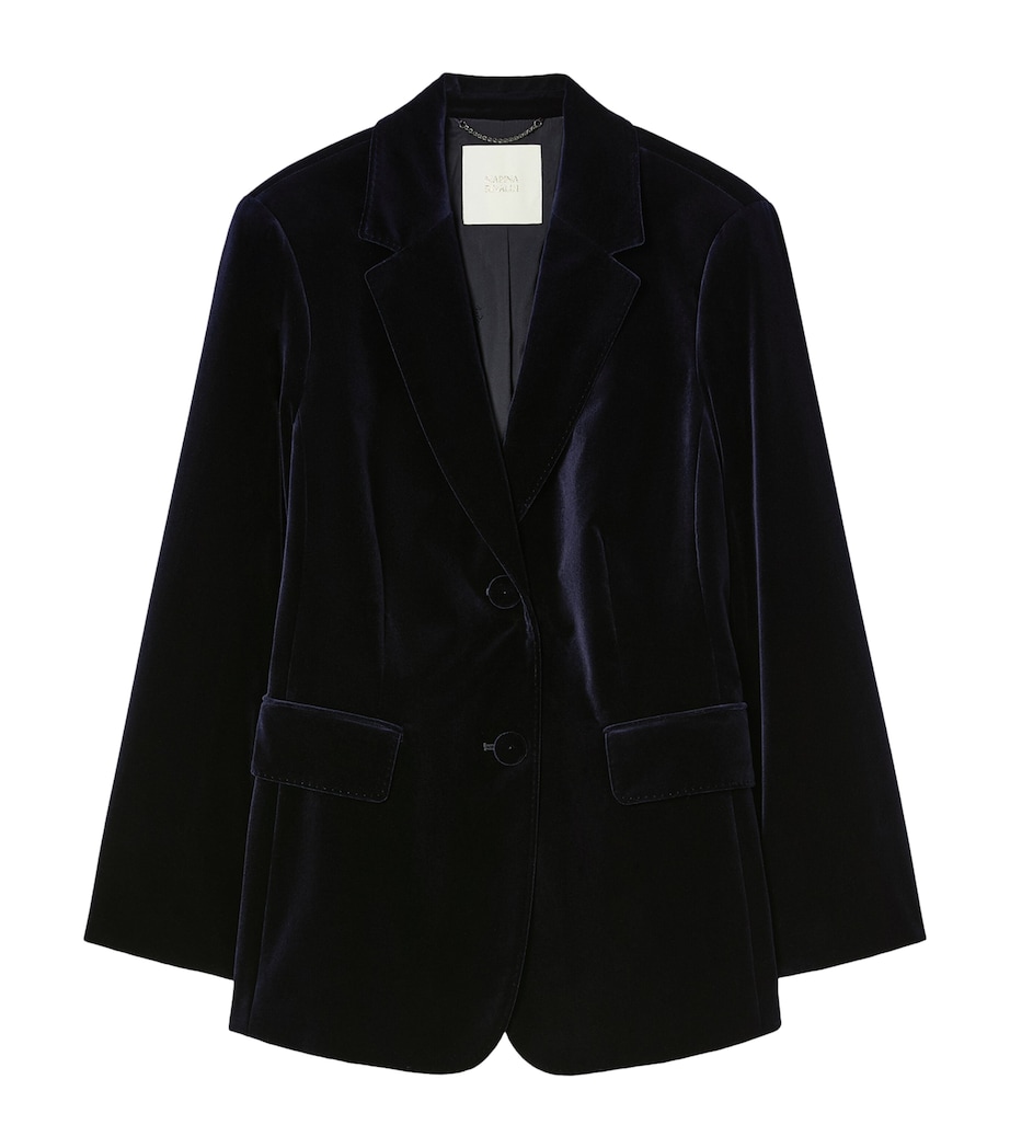 Marina Rinaldi Navy Velvet Blazer | Harrods UK