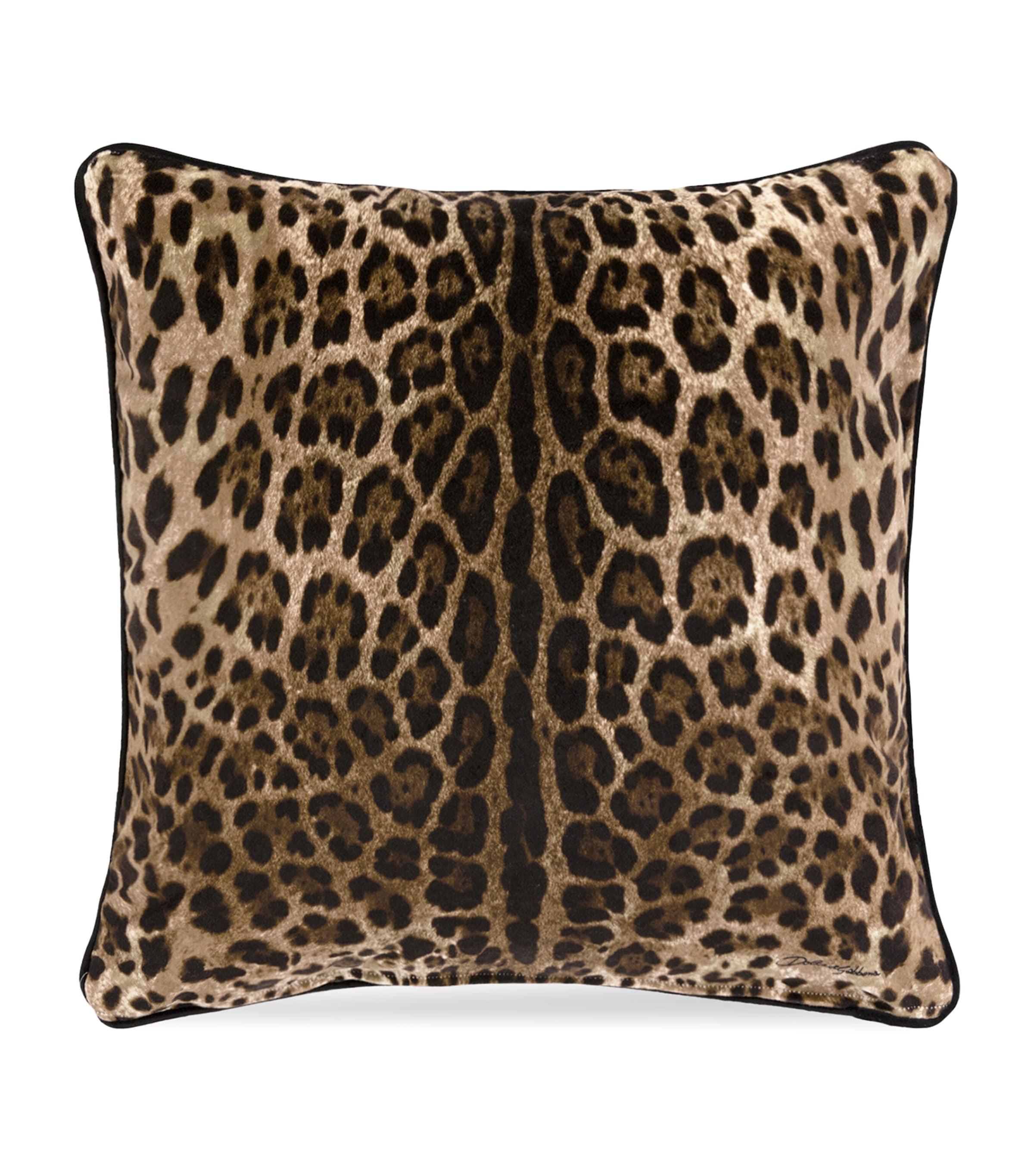 Shop Dolce & Gabbana Casa Cotton Leopard Cushion