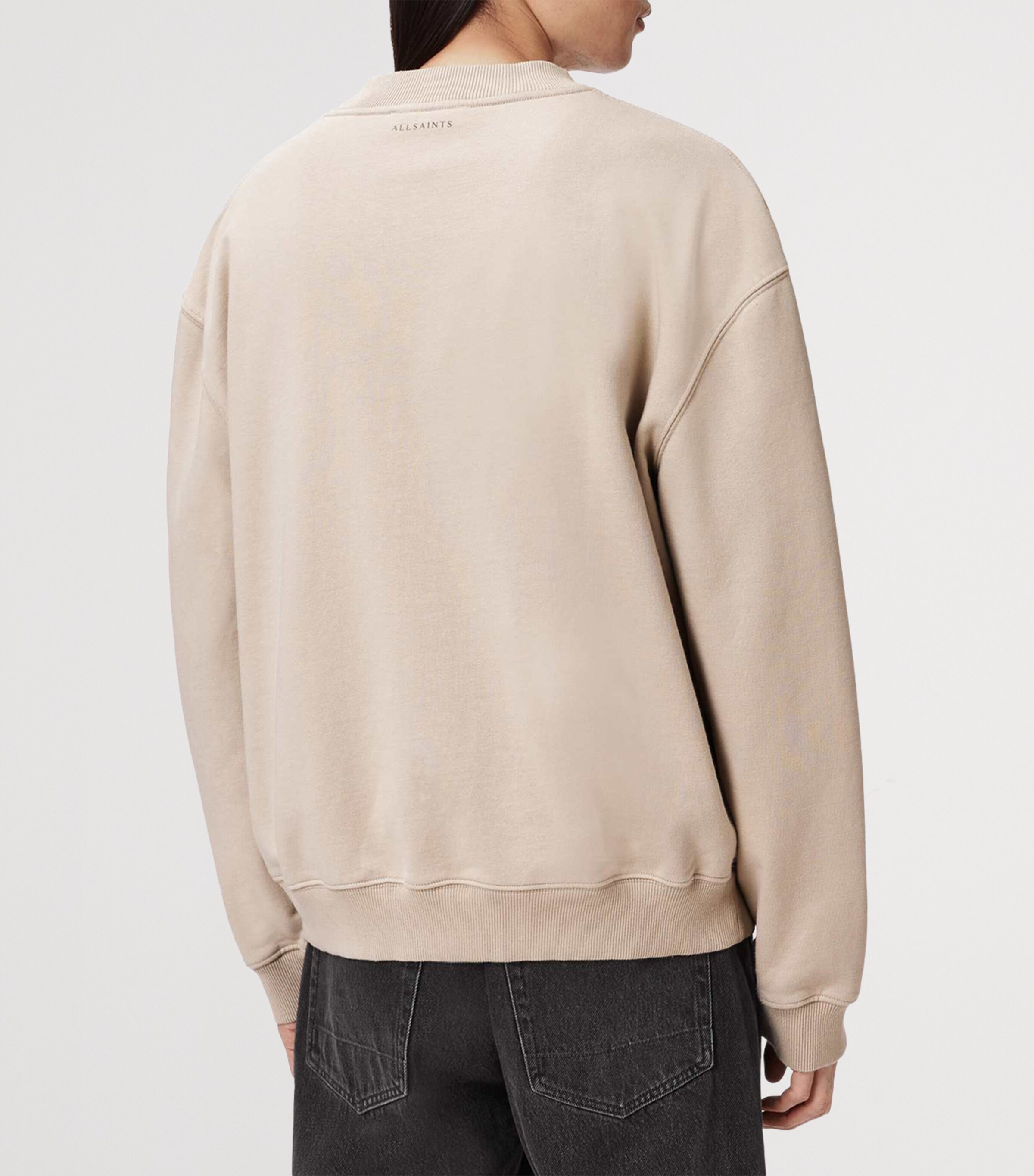 AllSaints Mens Organic Cotton Icon Sweatshirt Sandstone Brown Image 4