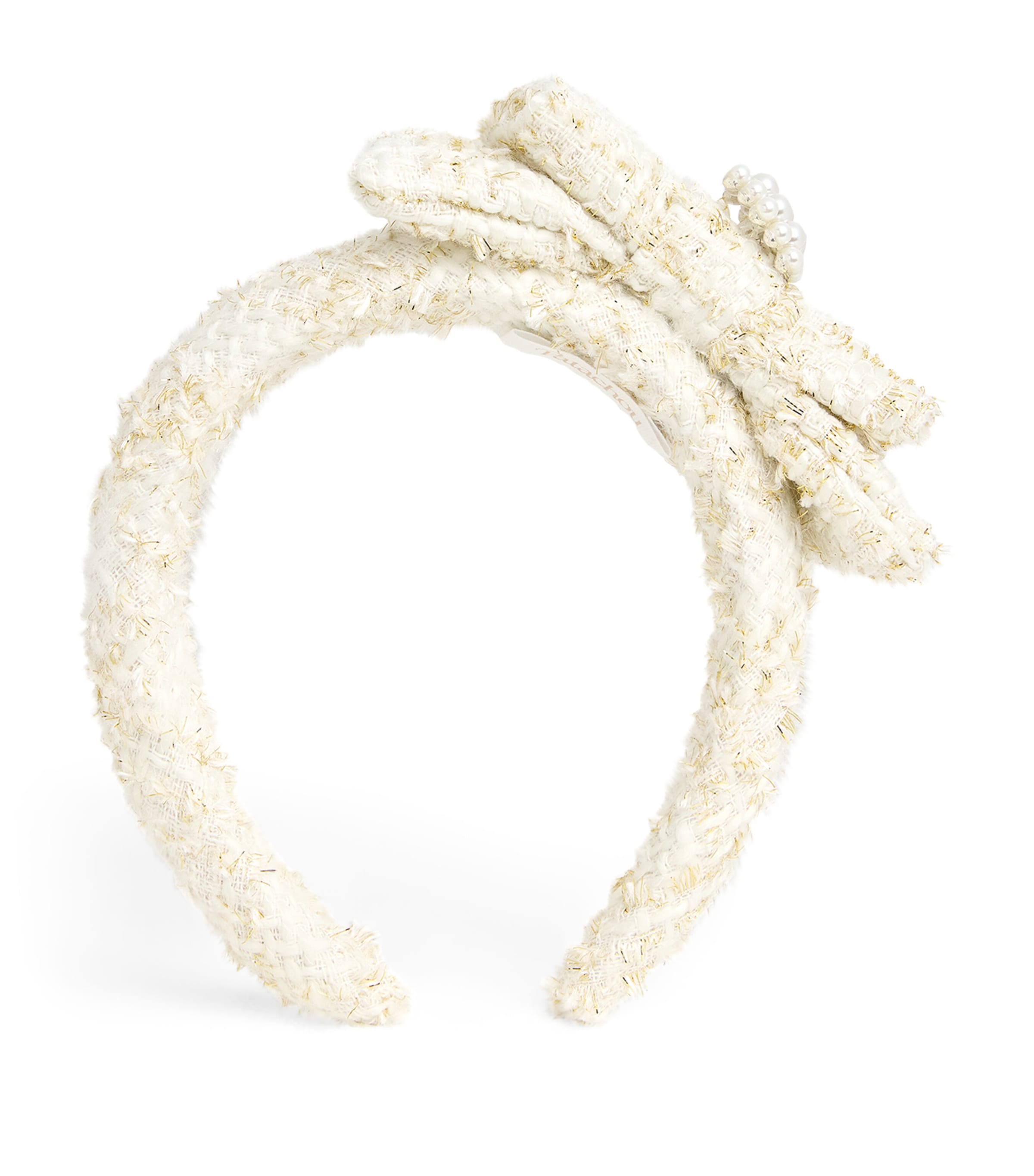 Patachou Kids' Tweed Pearlescent Headband In Gold