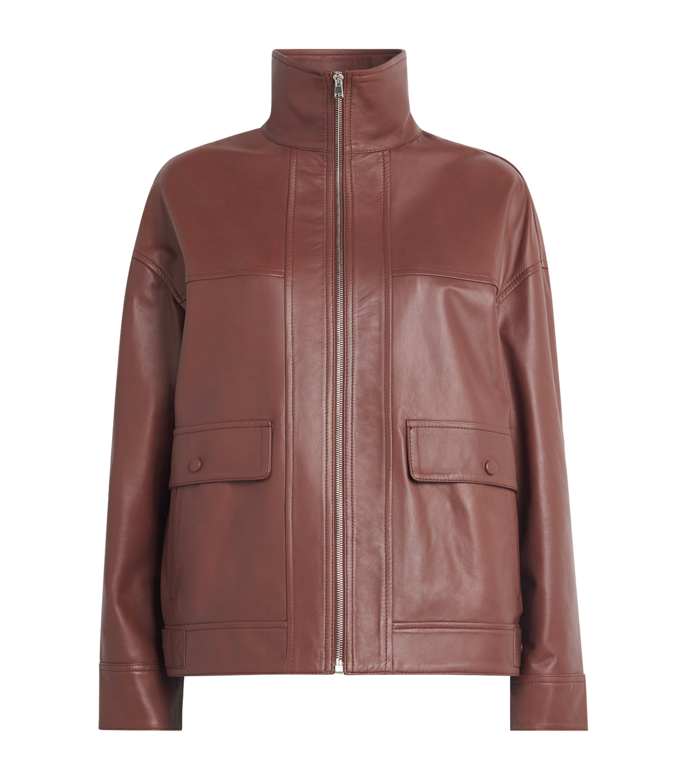 Yves Salomon Womens Lambskin Zip-Up Jacket Image 1
