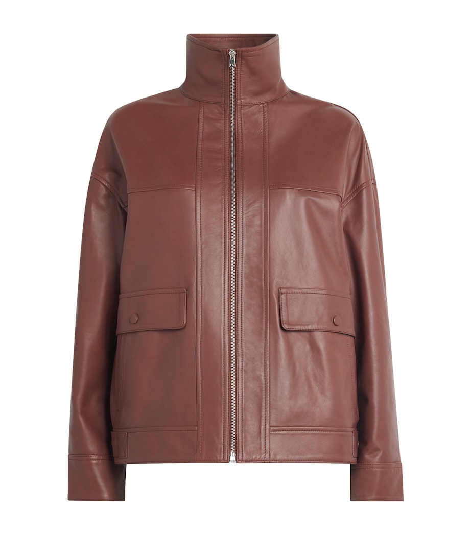 Yves Salomon Womens Lambskin Zip-Up Jacket Image 1