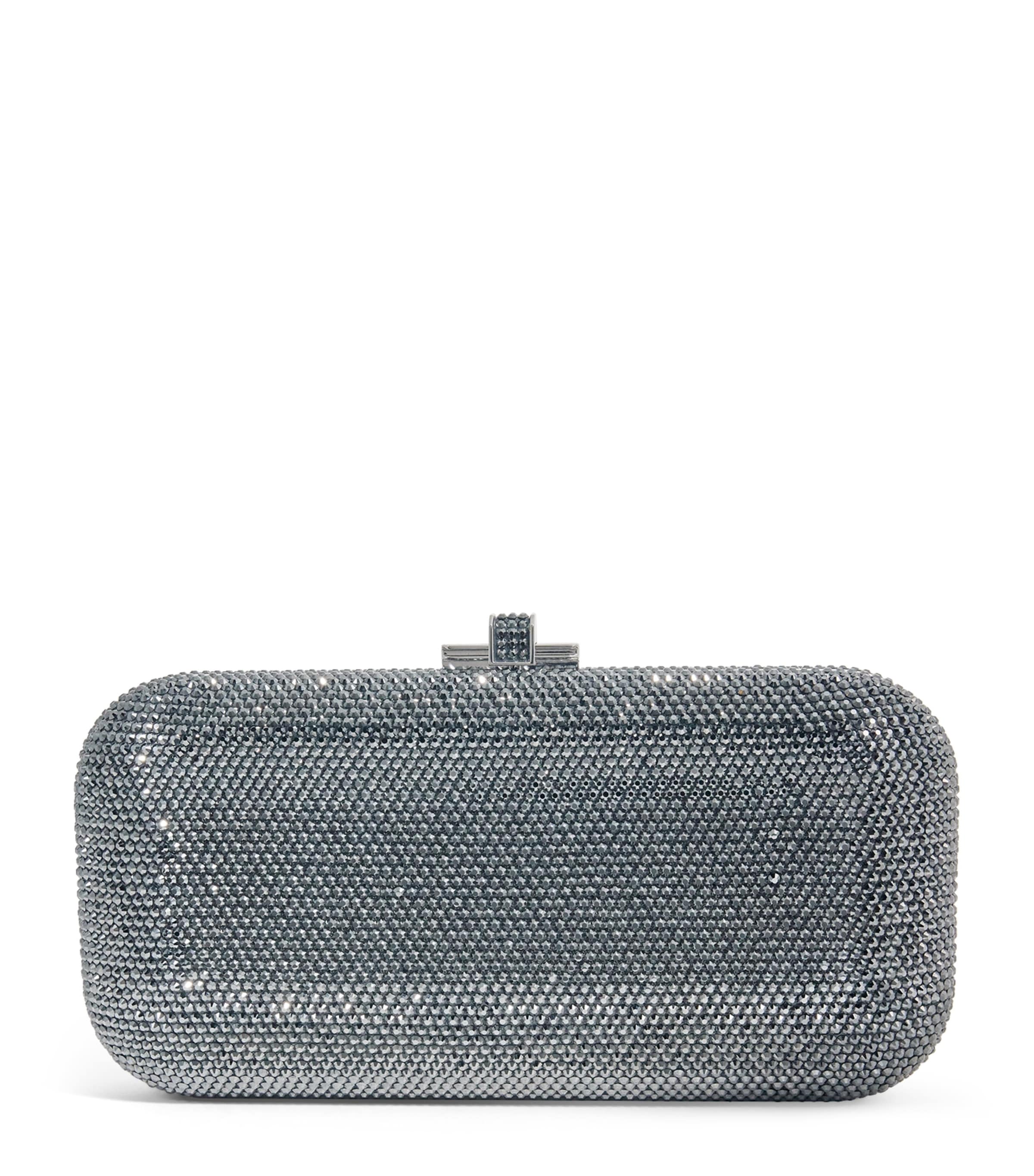 Judith Leiber Crystal-embellished Long Slide Clutch Bag In Grey