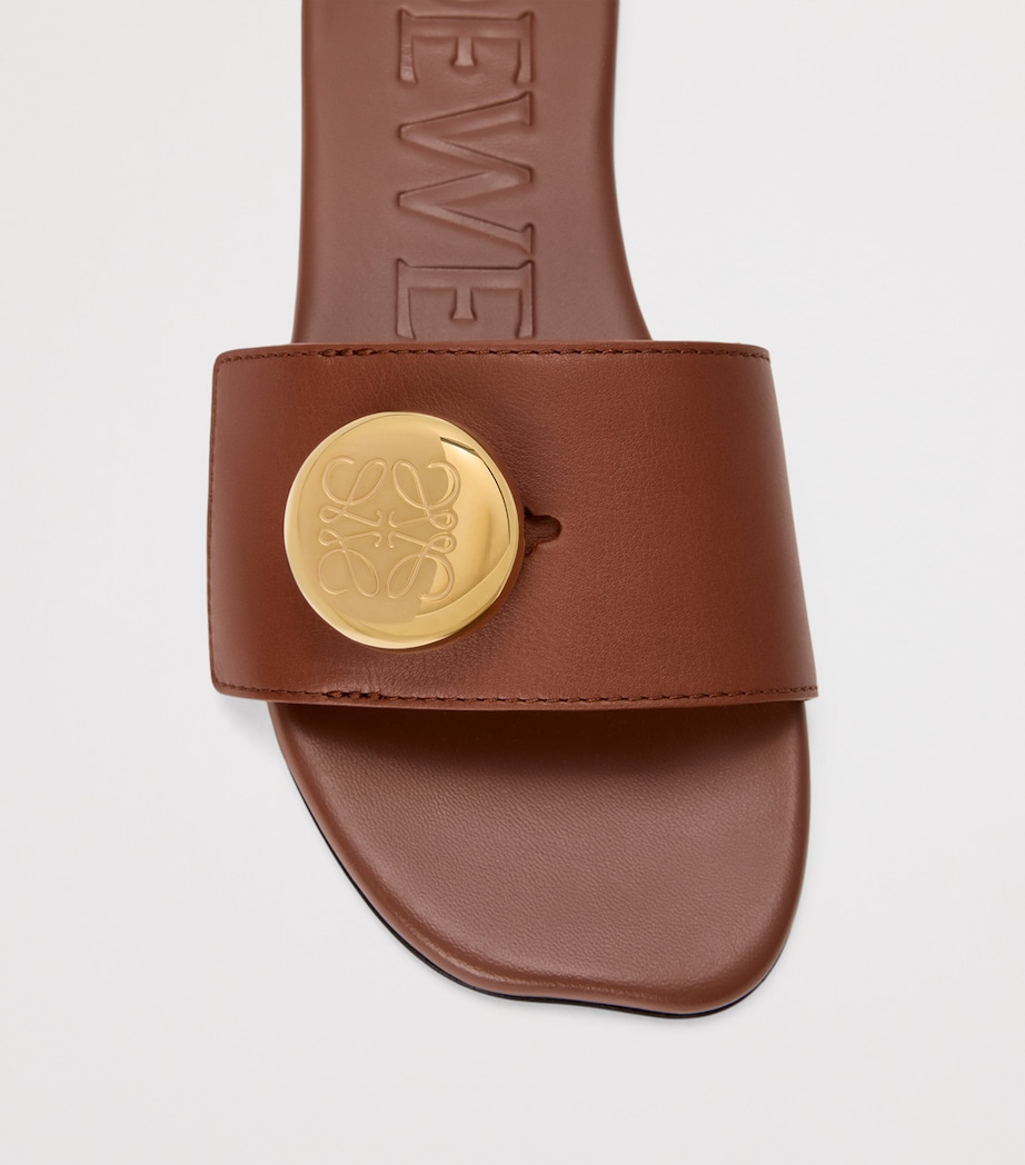 Leather Pebble Slides RUST Image 5