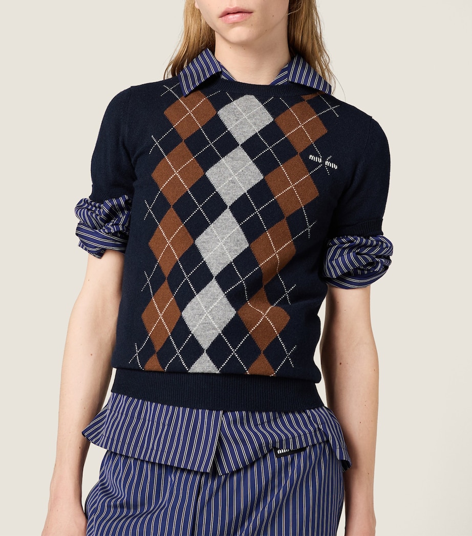 Cashmere Argyle Sweater F0008 Image 4