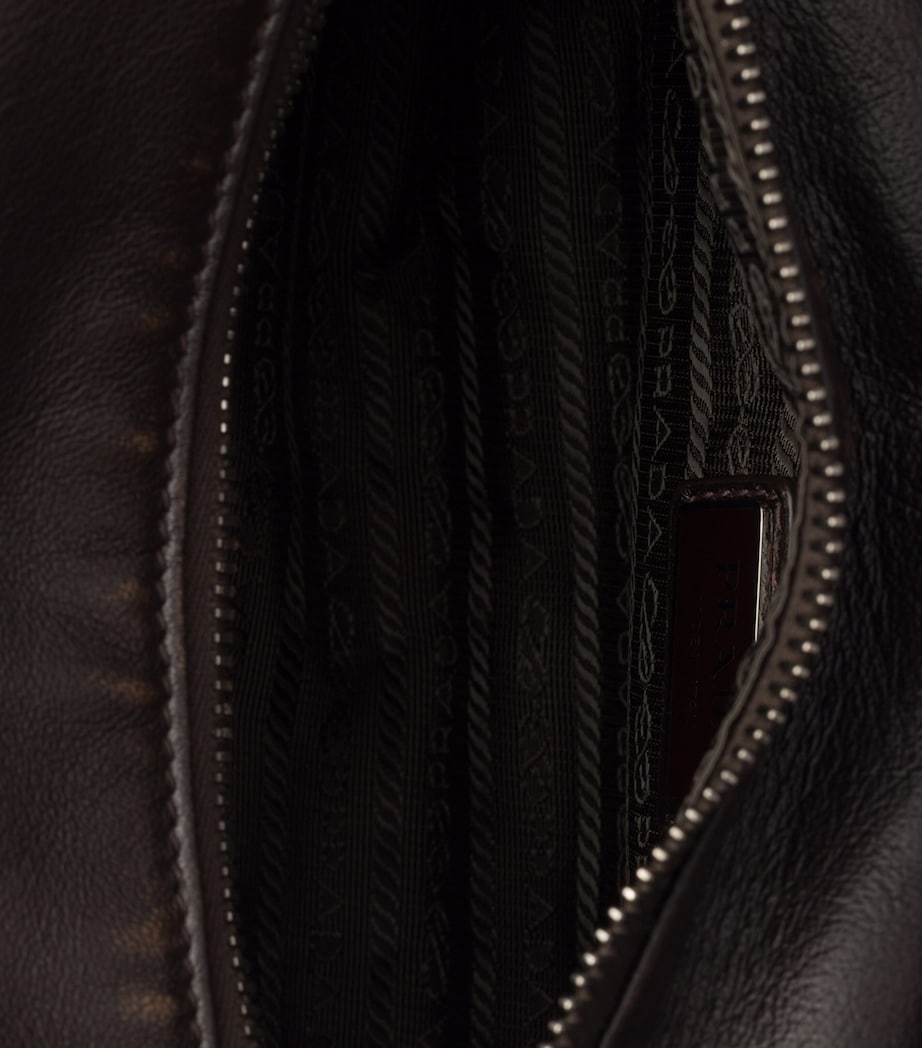Prada Nappa Leather Shoulder Bag Brown Image 5