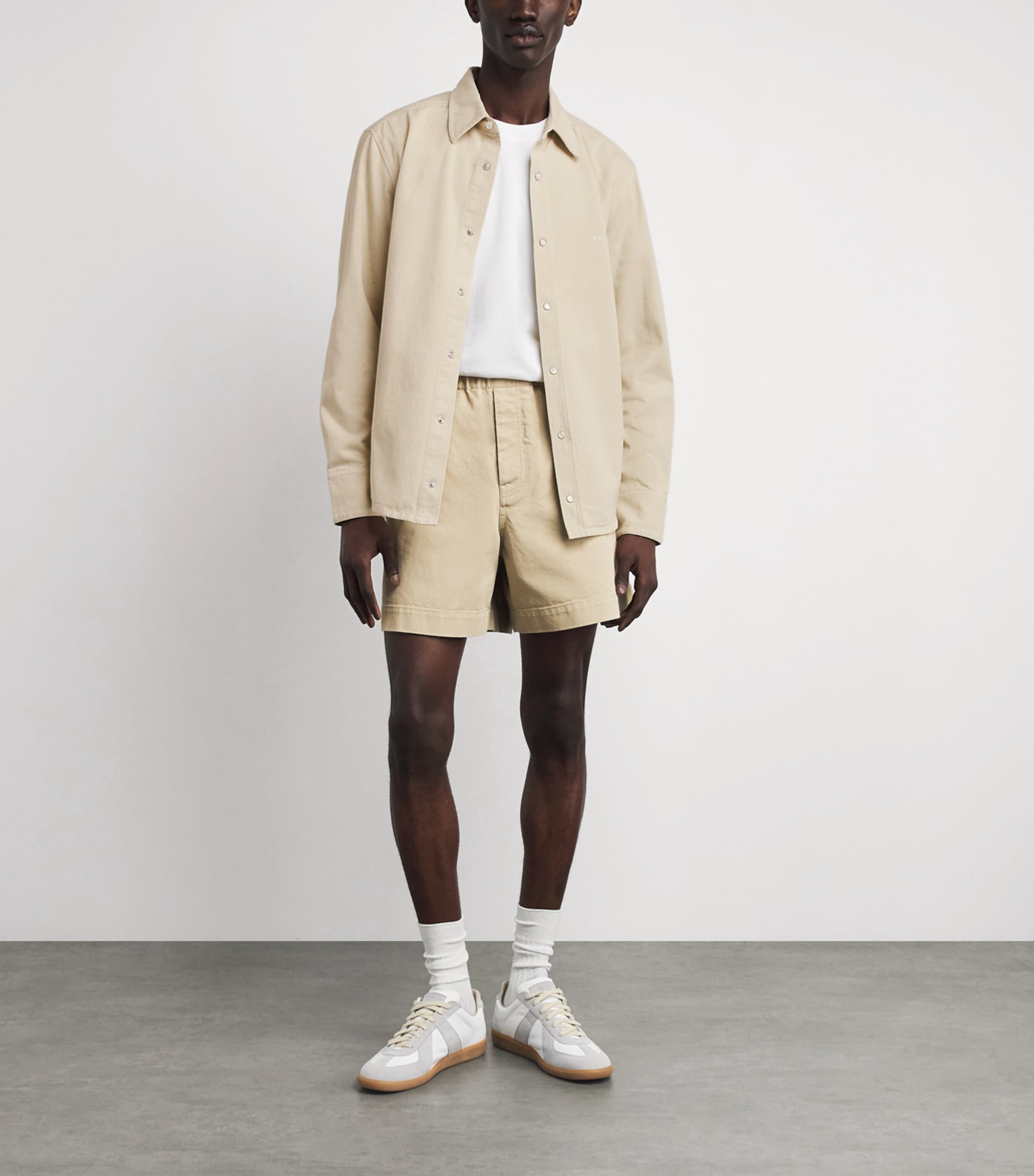 A.P.C. Mens Cotton Logo Shirt Aae Mastic Image 2