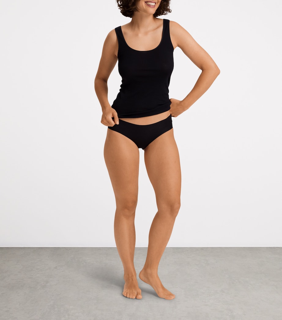 Invisible Cotton Midi Briefs BLACK Image 5