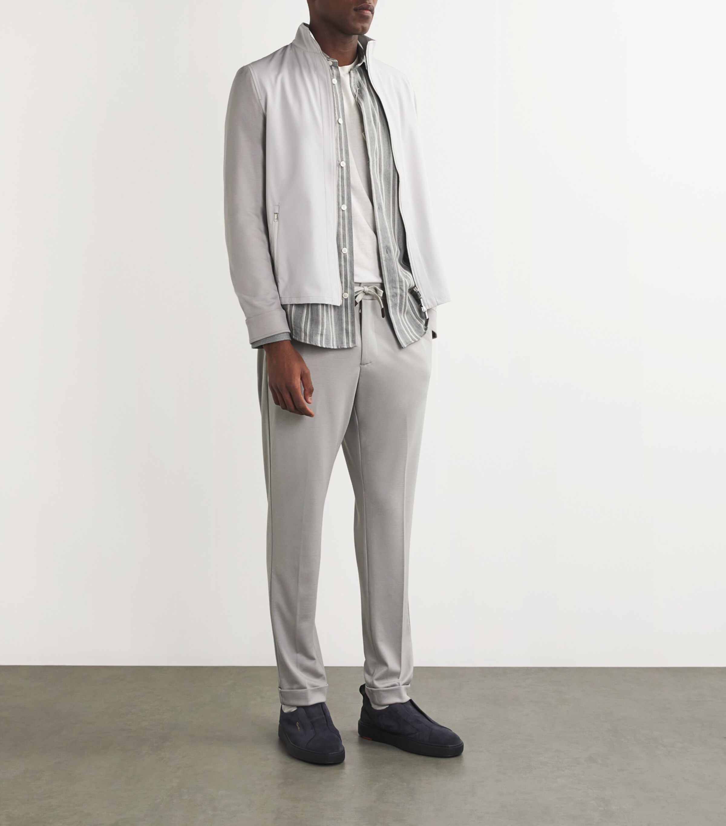 Virgin Wool Drawstring Trousers 02 ICE Image 2