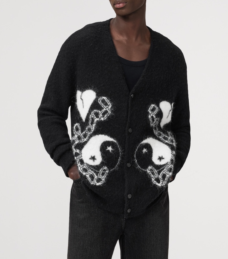 Wool-Blend Reflections Cardigan BLACK/CHALK WHITE Image 5