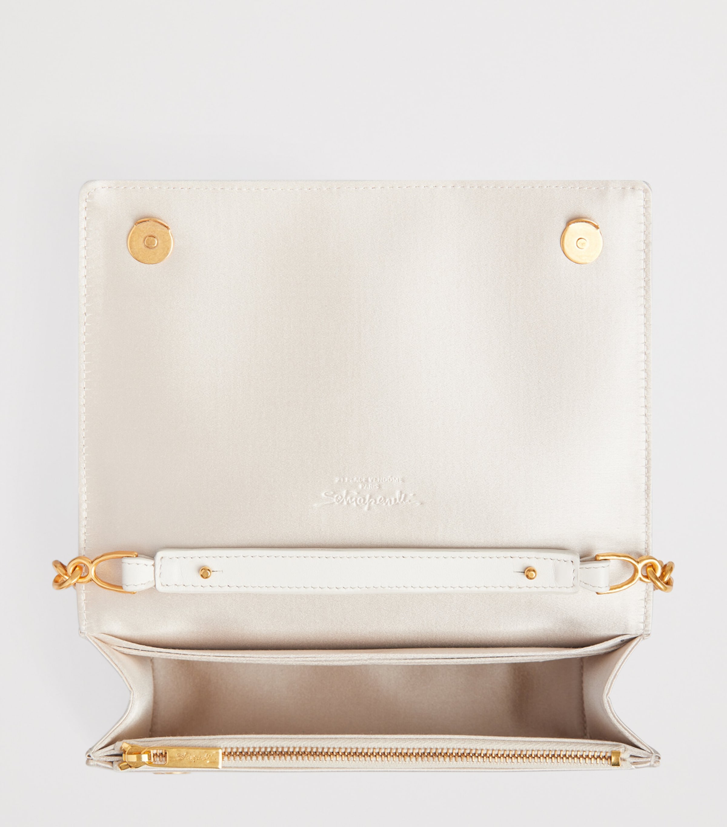Schiaparelli Embellished Keyhole Bijoux Clutch Bag Ivory Image 2
