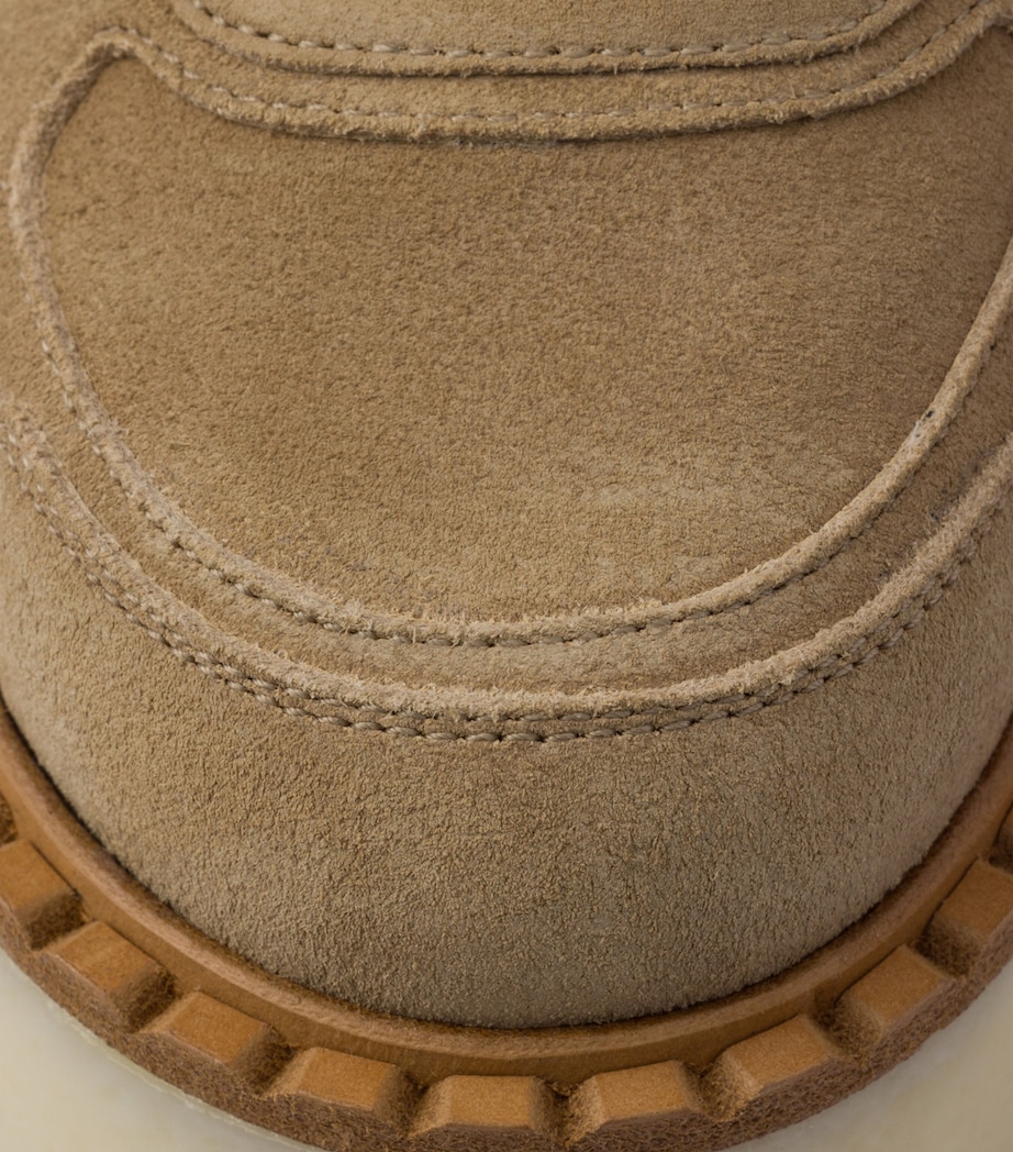 Suede Shearling Platform Sneakers F0379 Image 6