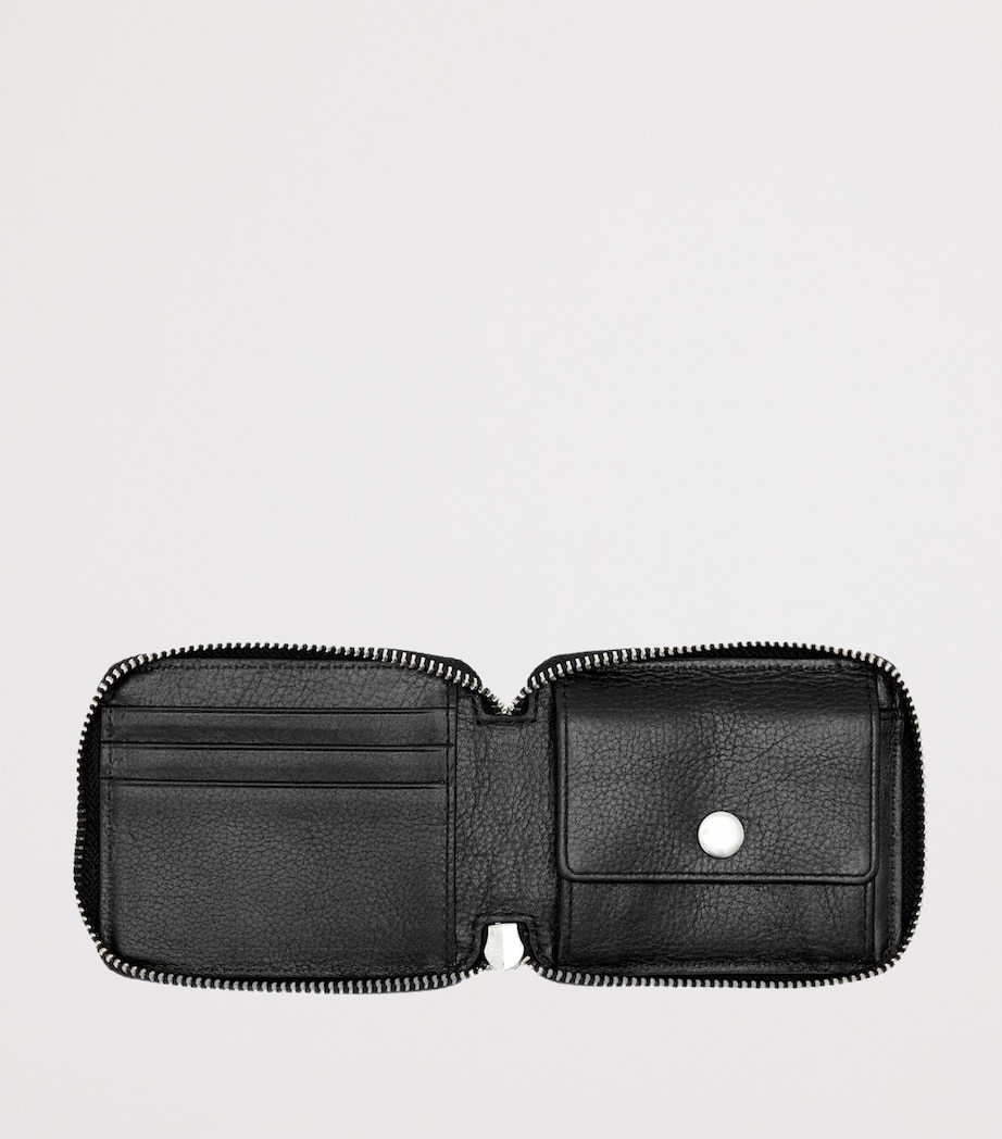 AllSaints Leather Clymer Zip-Fastened Wallet Black Image 2