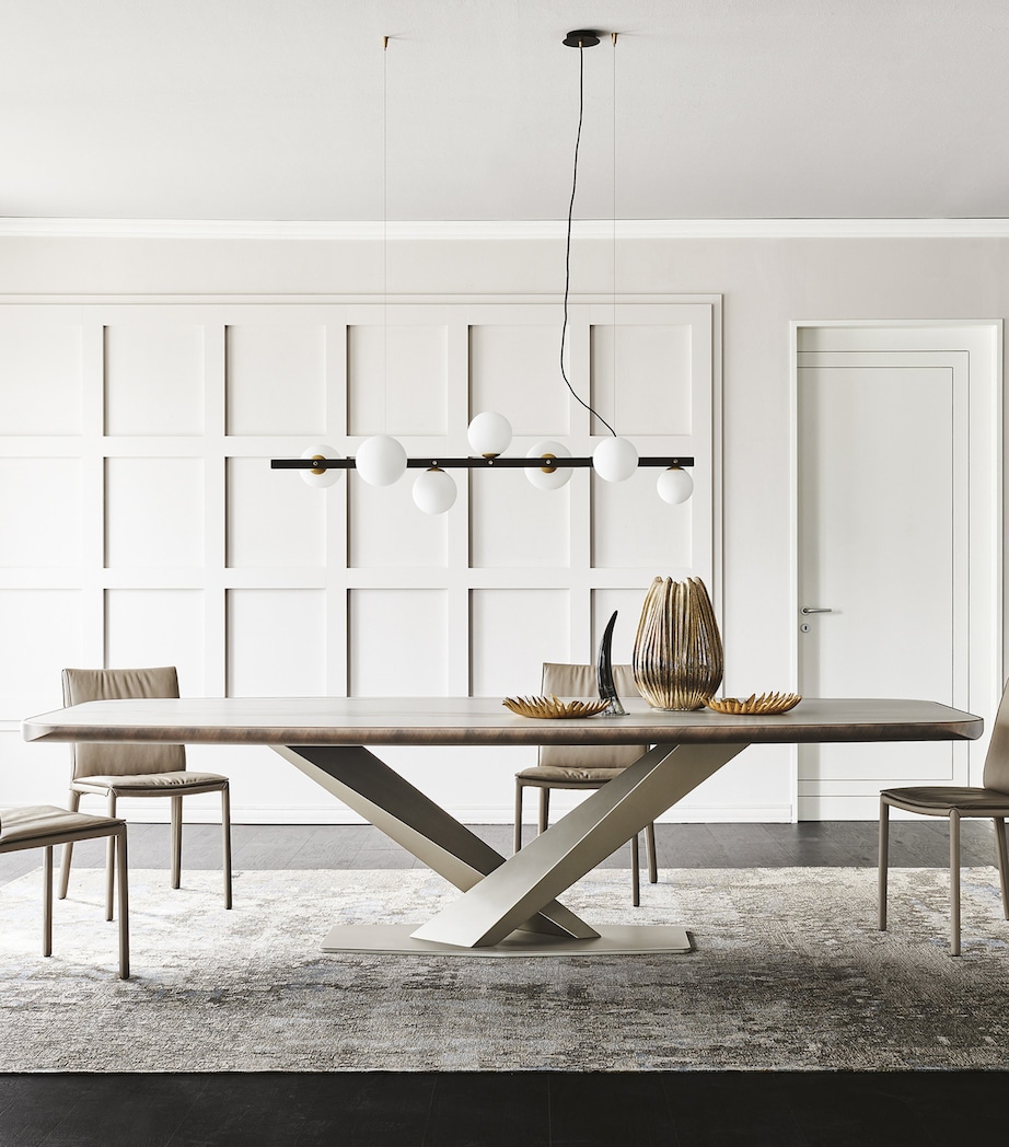 Steel and Ceramic Stratos Keramik Premium Dining Table GOLDEN CALACATTA Image 2