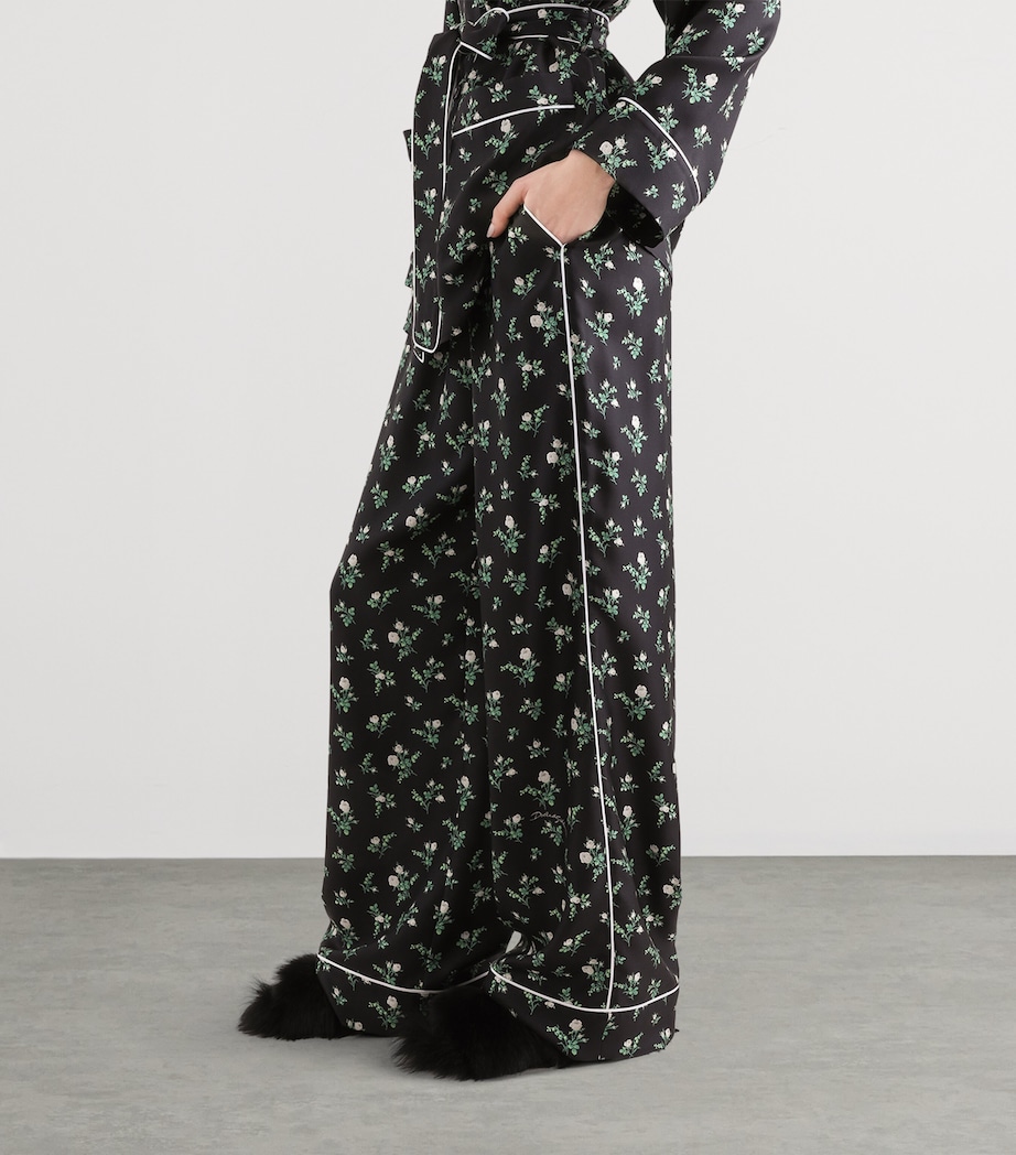 Dolce&Gabbana Womens Silk Floral Pyjama Trousers Ros/mugh Bco F Image 4