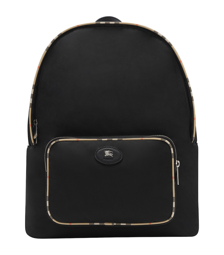 Burberry Check-Trim Backpack Black Image 1