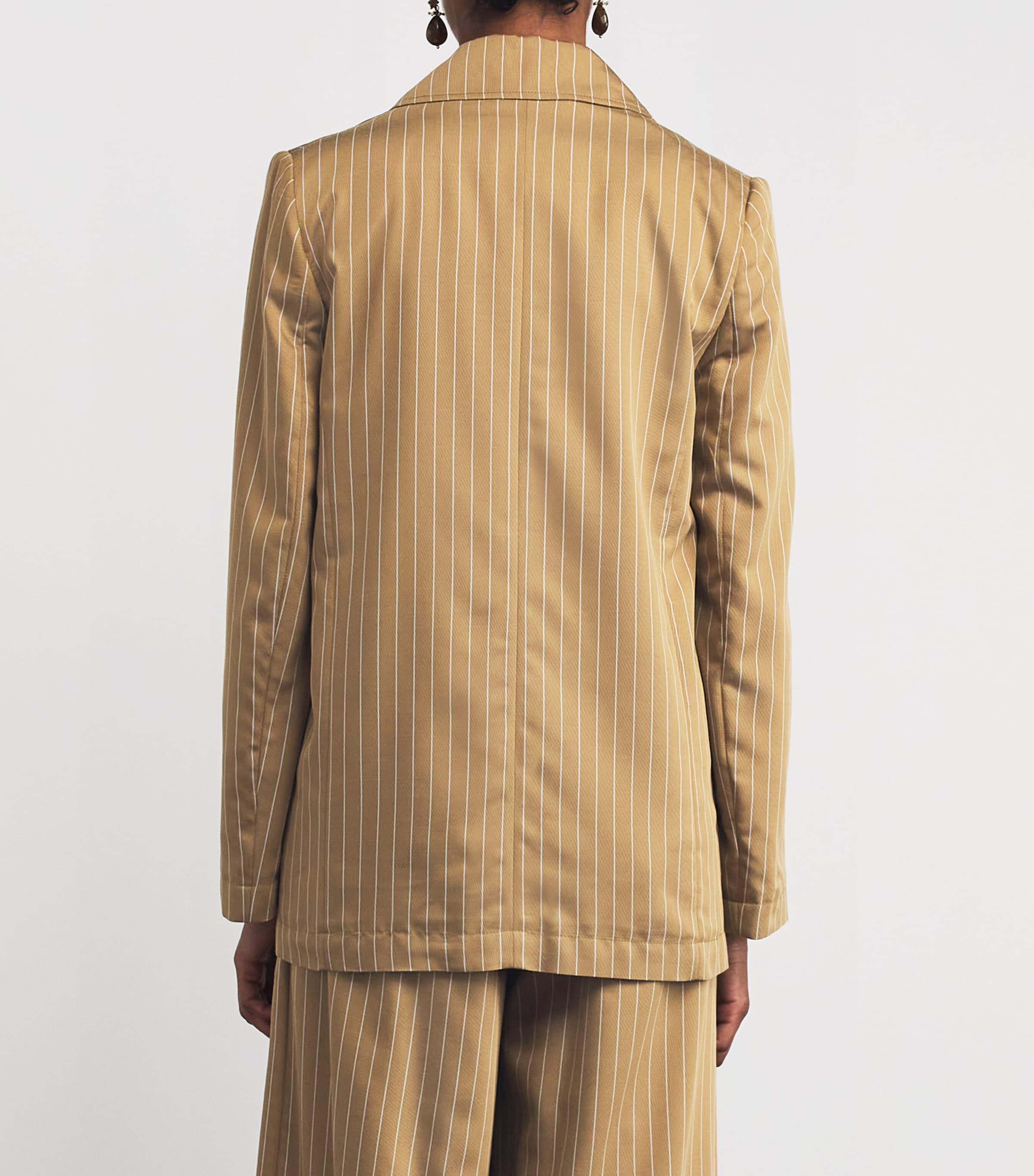 Pinstripe Single-Breasted Blazer OCHRE Image 4