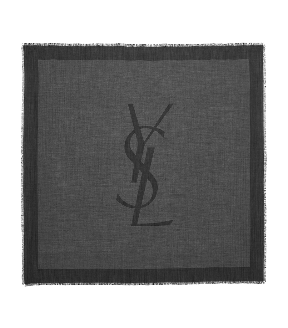 Saint Laurent Cashmere-Silk-Wool Cassandre Scarf Image 1