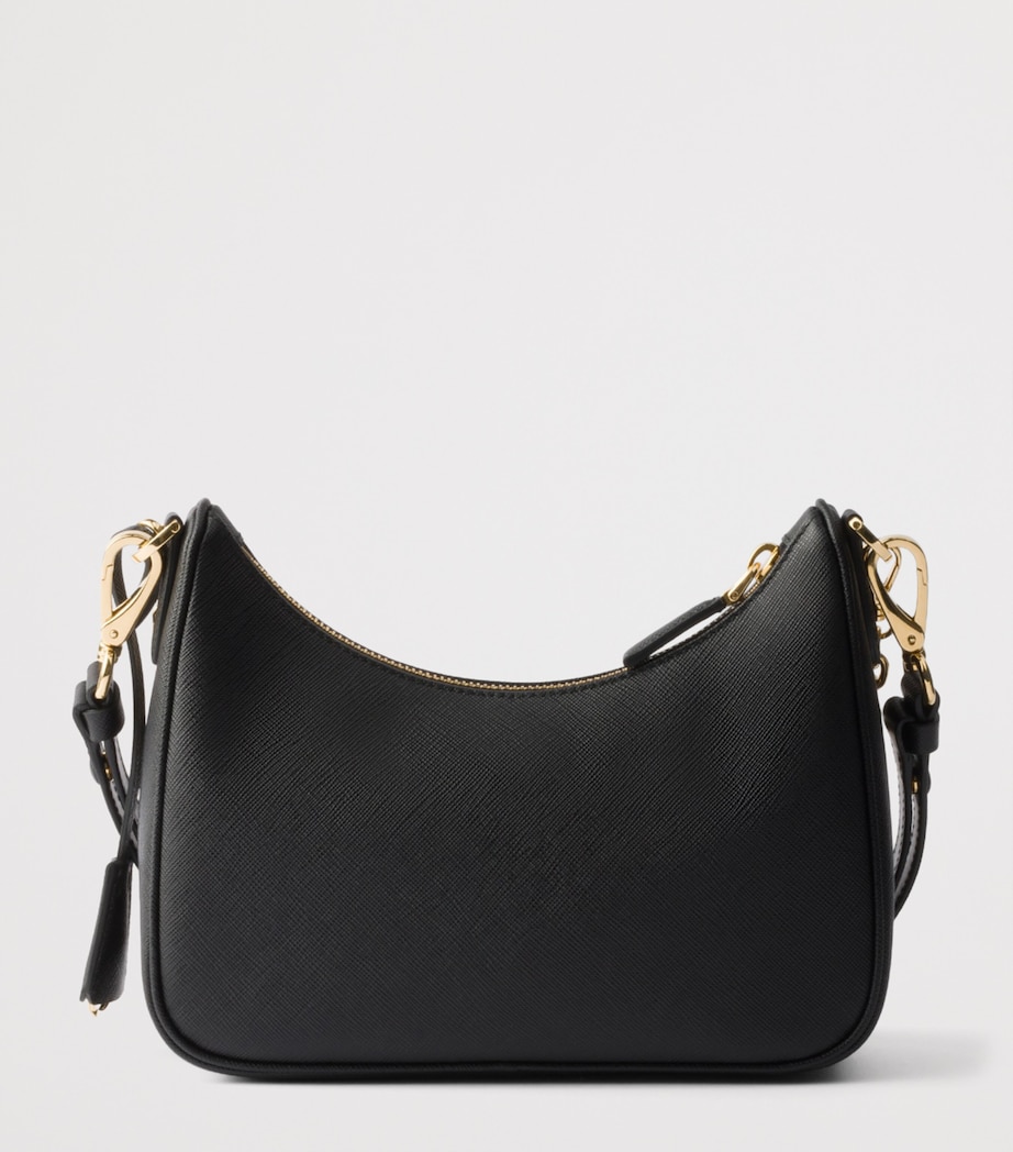 Prada Mini Saffiano Leather Re-Edition Shoulder Bag Black Image 3
