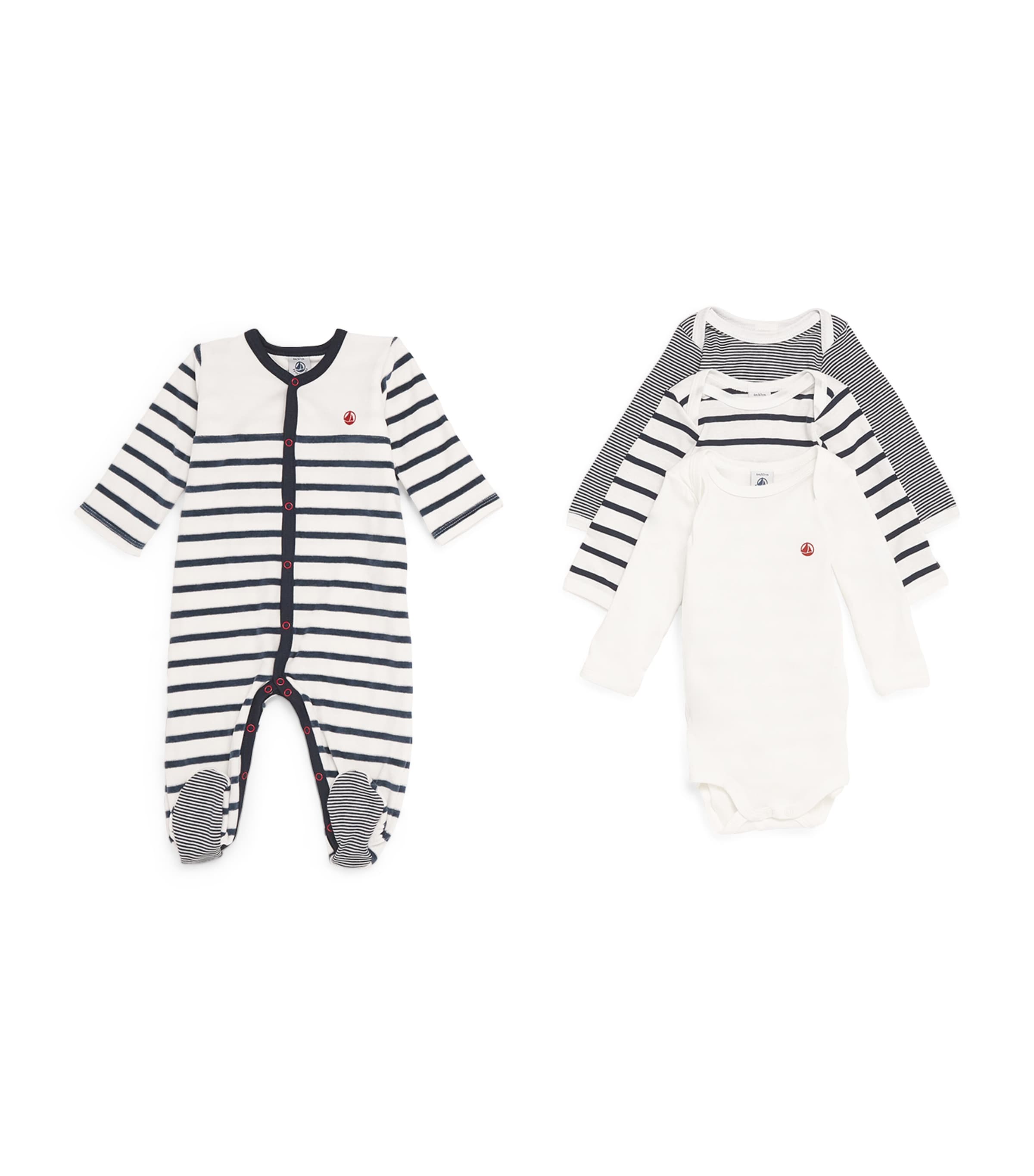 Petit Bateau Kids' Set Of 4 All-in-one And Bodysuits Set