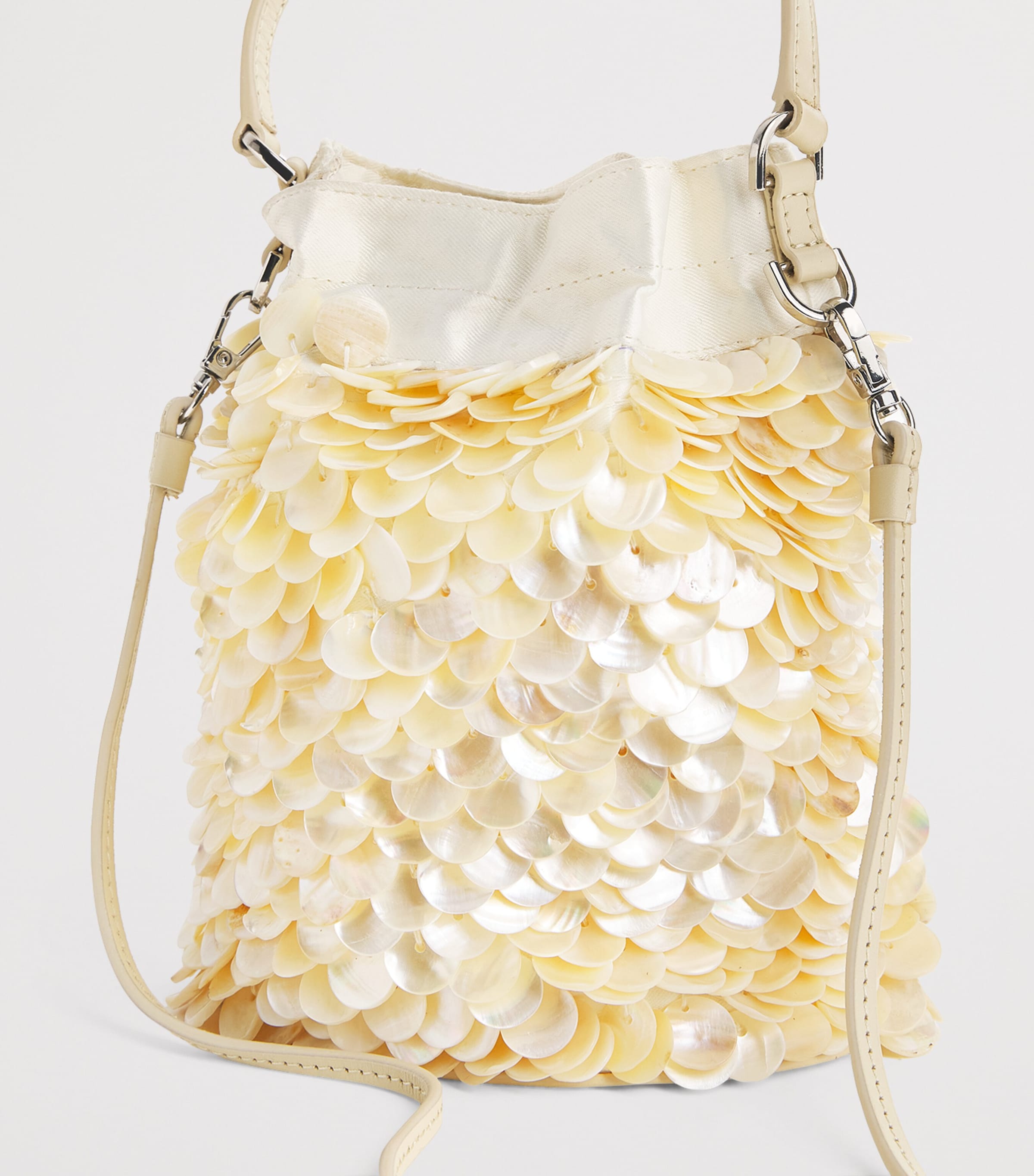 STAUD Mini Embellished Lila Bucket Bag Crm Cream Image 6