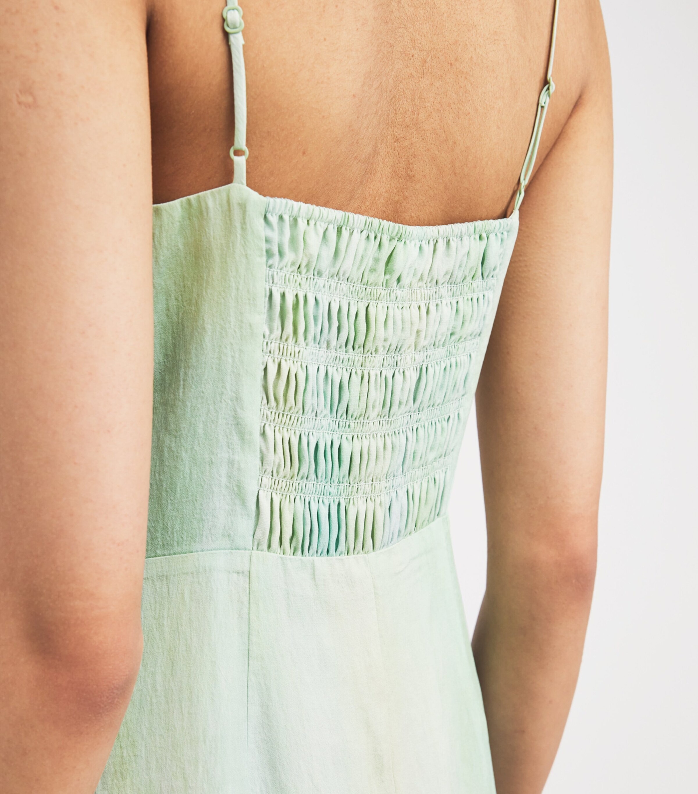 Vince Green Satin Watercolour Midi Dress | Harrods US