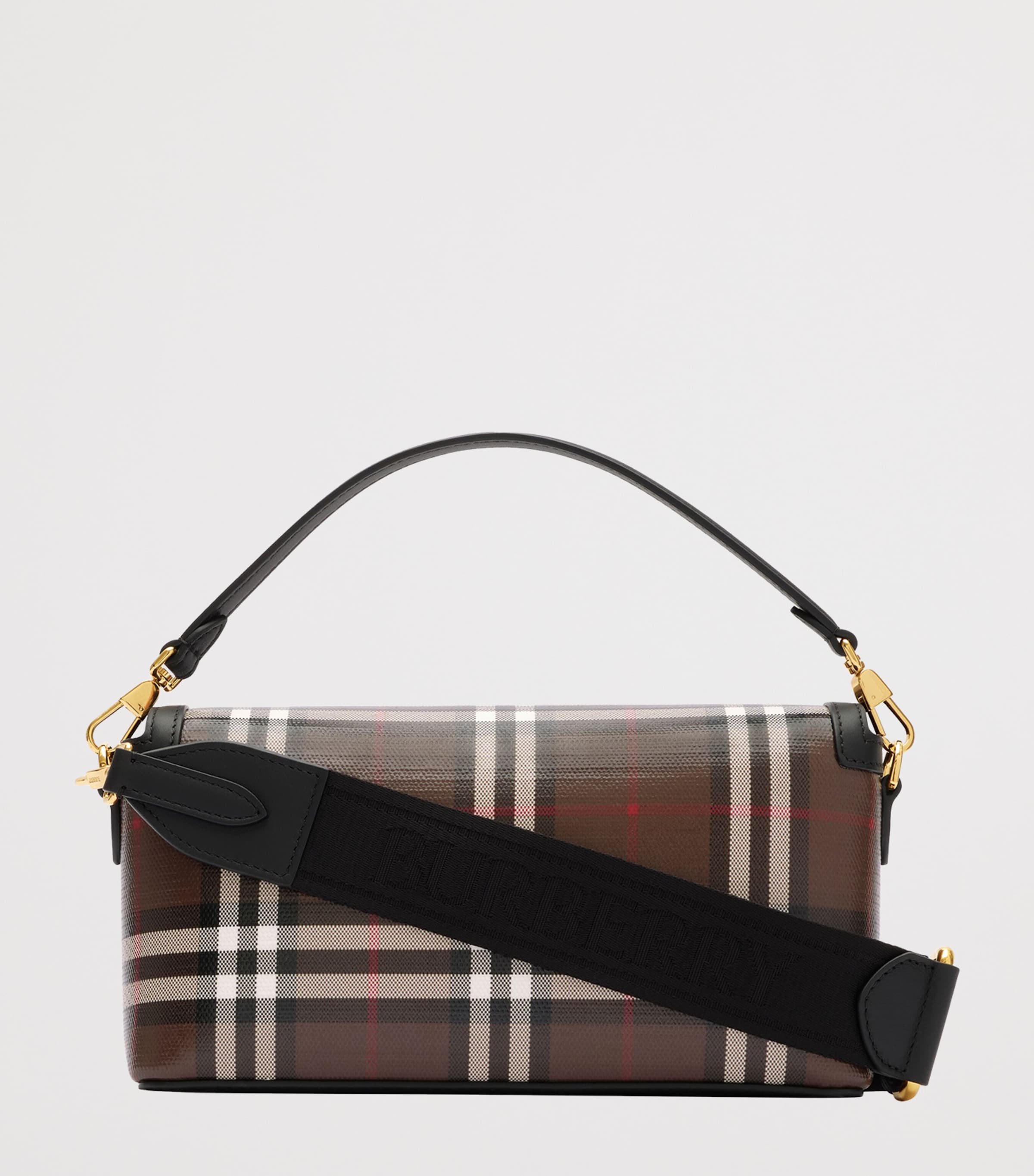 Burberry Check Note Cross-Body Bag Chocolate Brown Image 5