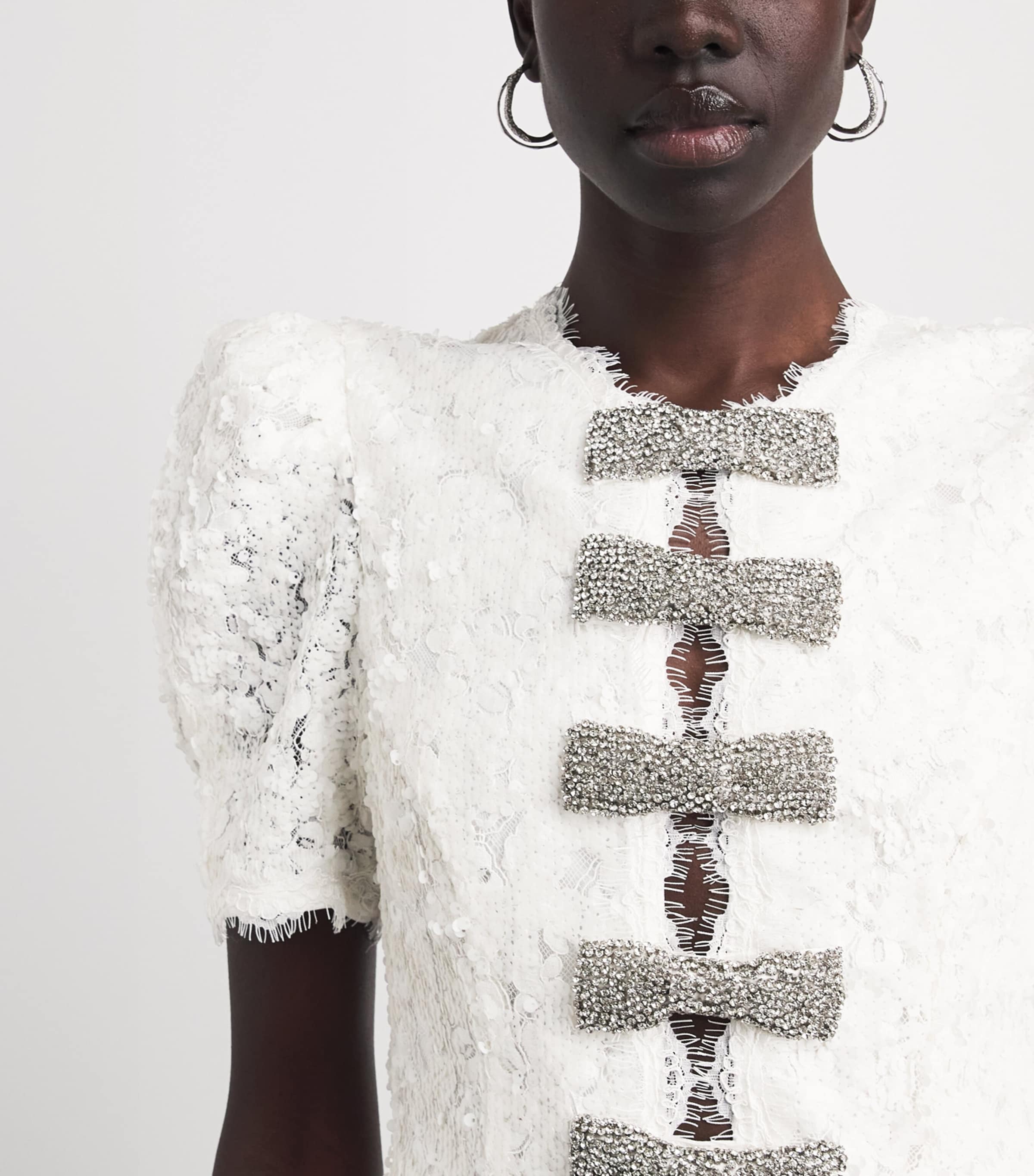 Rebecca Vallance Womens Bow-Detail Dillon Midi Dress Ivory Image 5