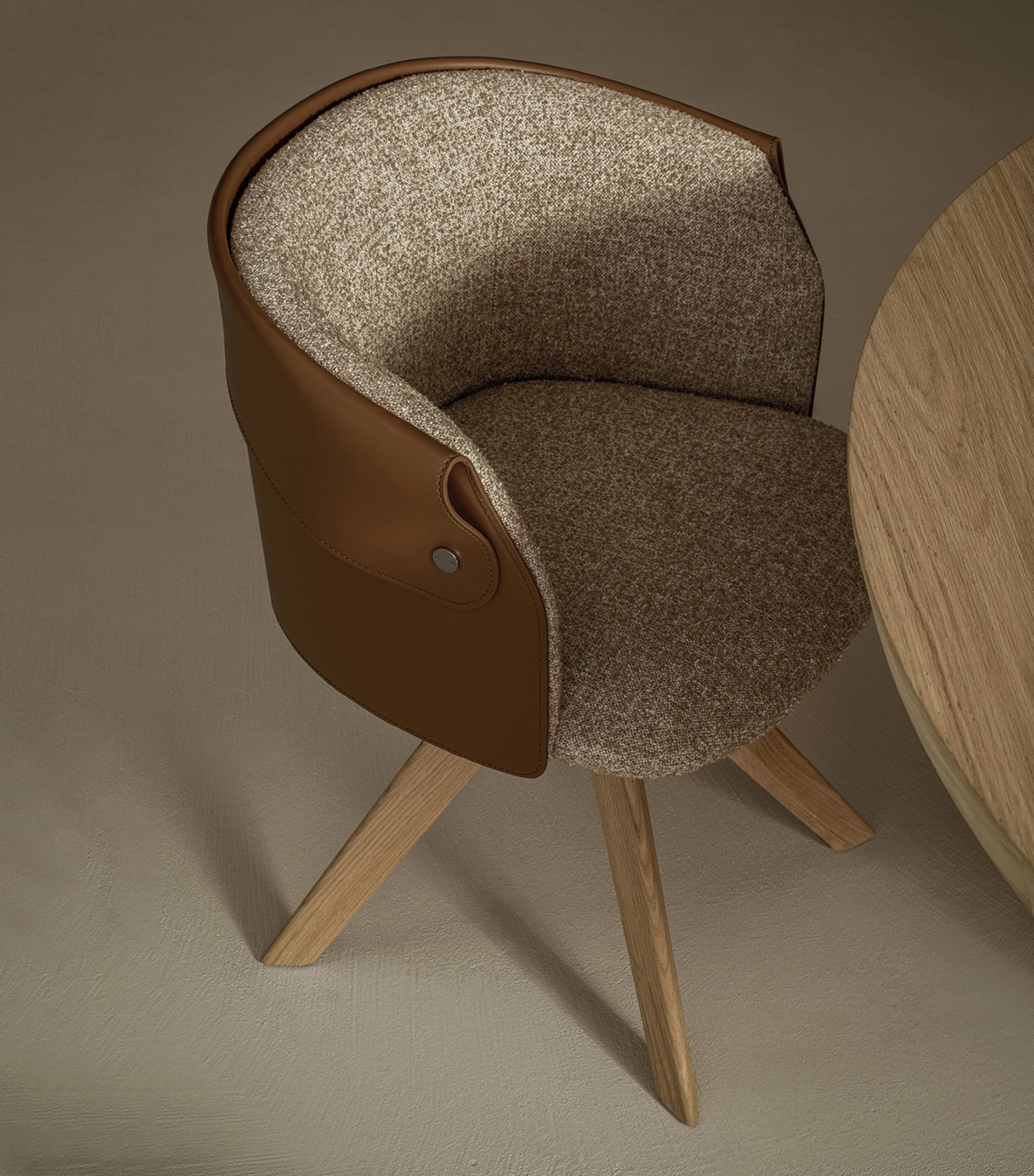 Ozzy Swivelling Dining Chair BEIGE Image 3