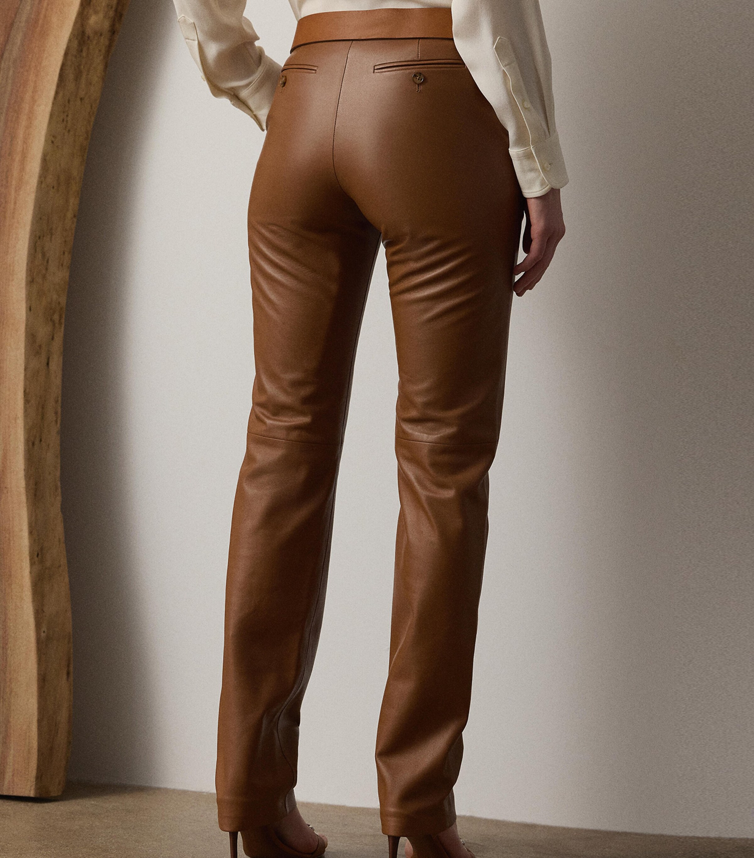 Lamb Leather Trousers LIGHT TOFFEE Image 8