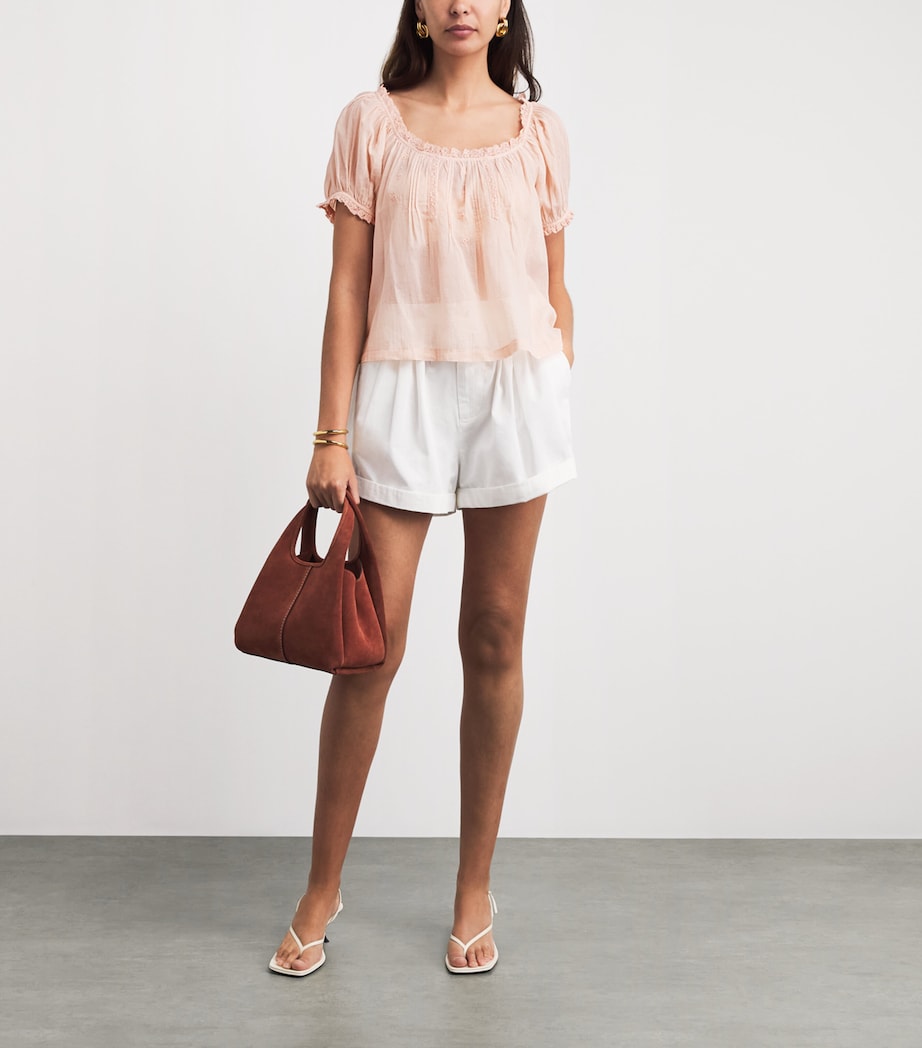 DÔEN Womens Organic Cotton Frederica Blouse Blush Image 2