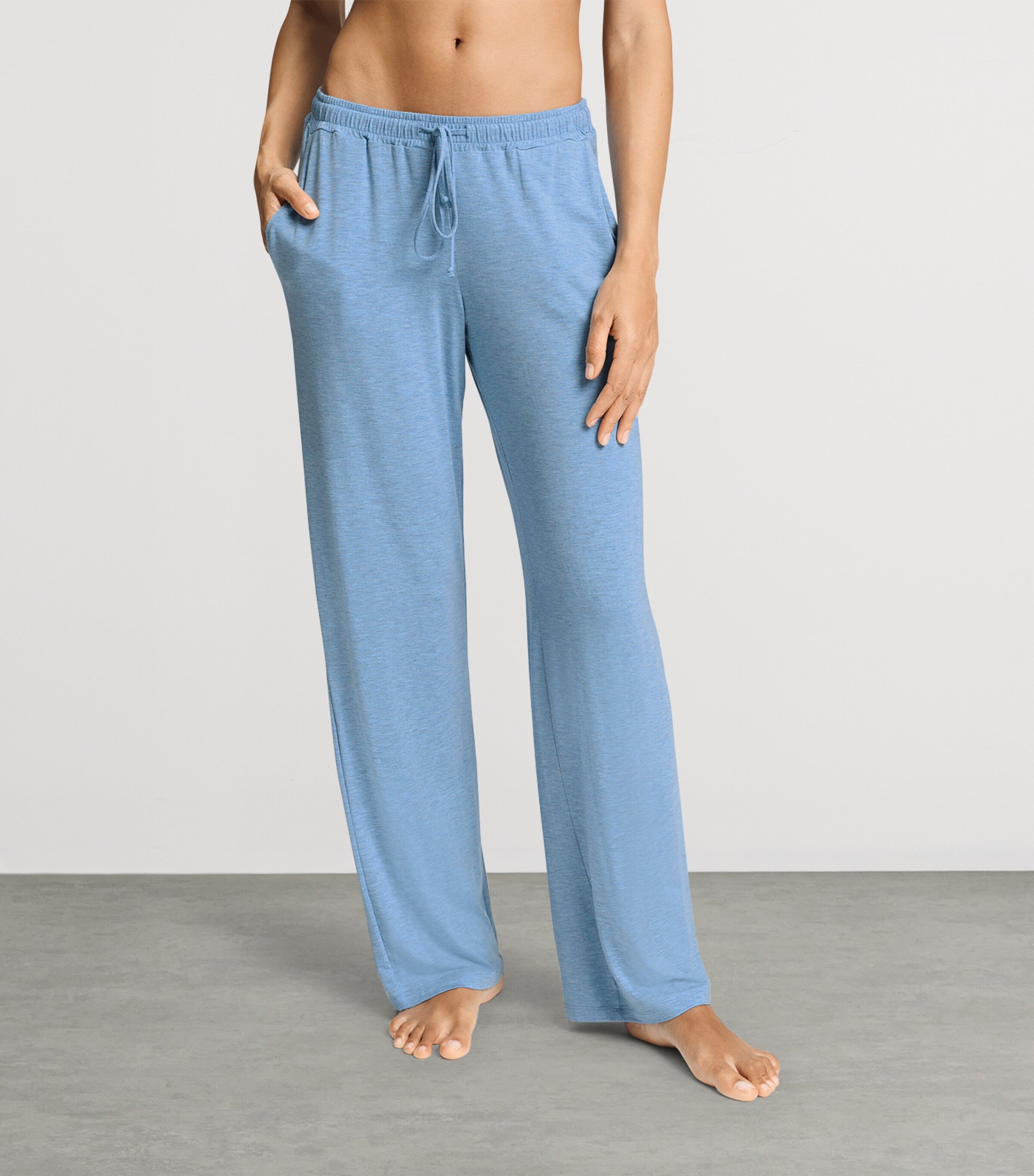 Hanro Womens Natural Elegance Trousers Bluebird Melange Image 4
