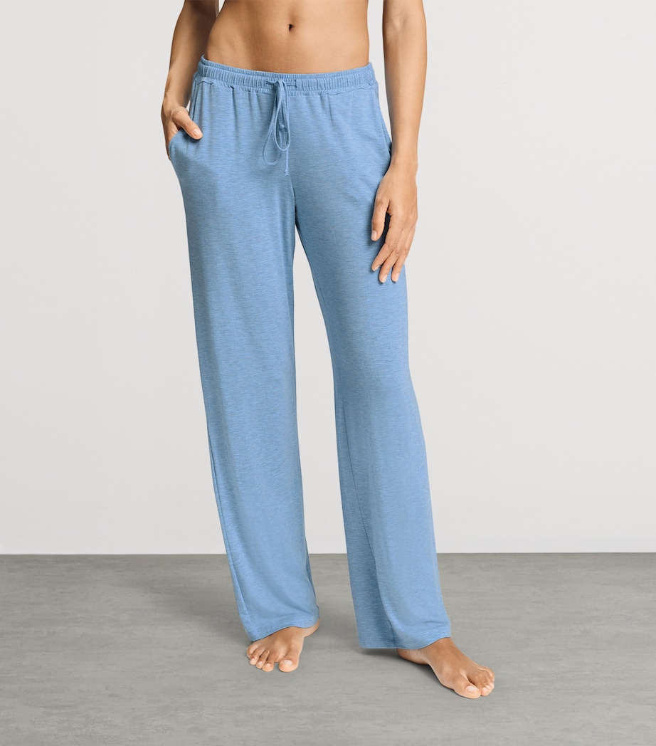 Hanro Womens Natural Elegance Trousers Bluebird Melange Image 4